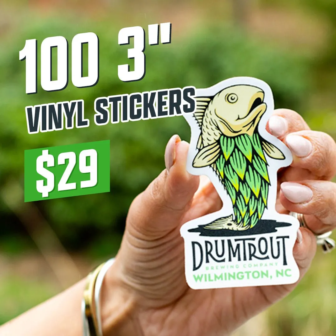 100 3" Custom Vinyl Stickers