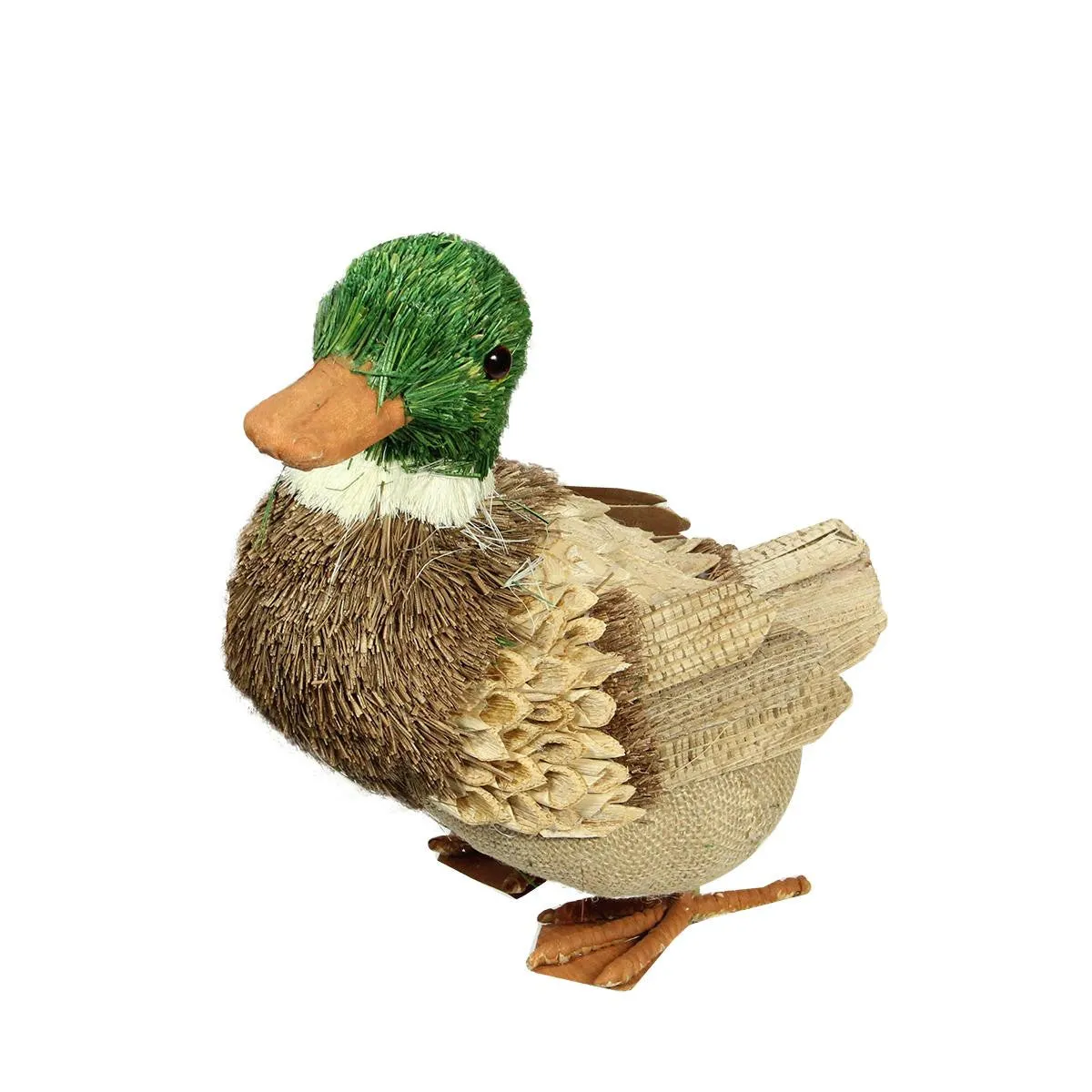 11.5" Tan, Brown and Green Decorative Standing Duck Spring Table Top Figure