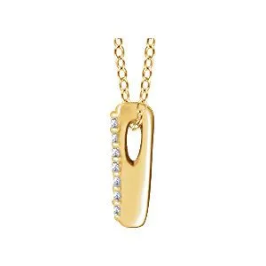 14KT GOLD .05 CTW DIAMOND BAR NECKLACE