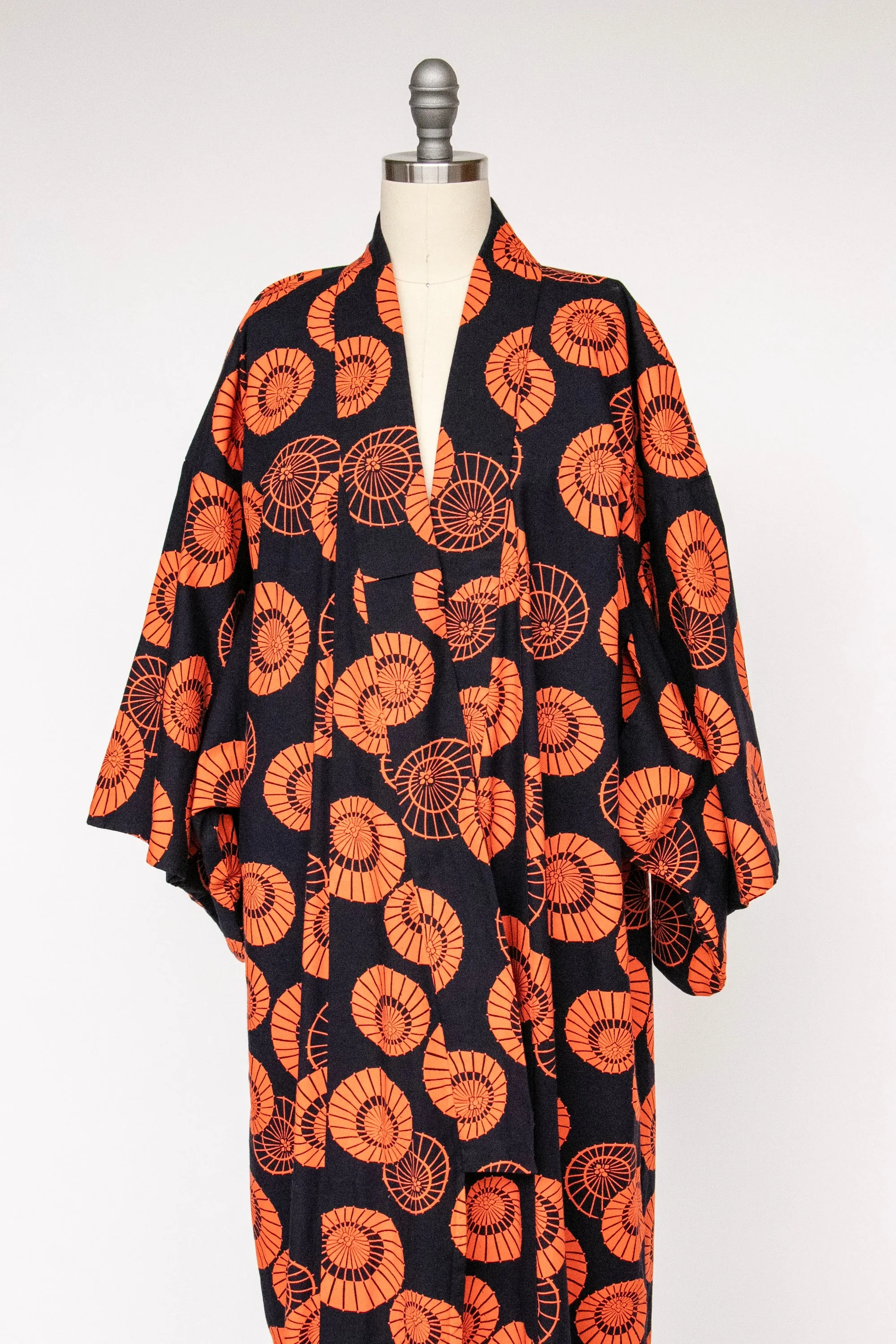 1970s Robe Cotton Printed Loungewear Kimono Lingerie