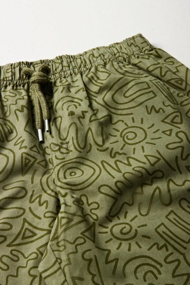 2 Pack Shorts Green & Orange