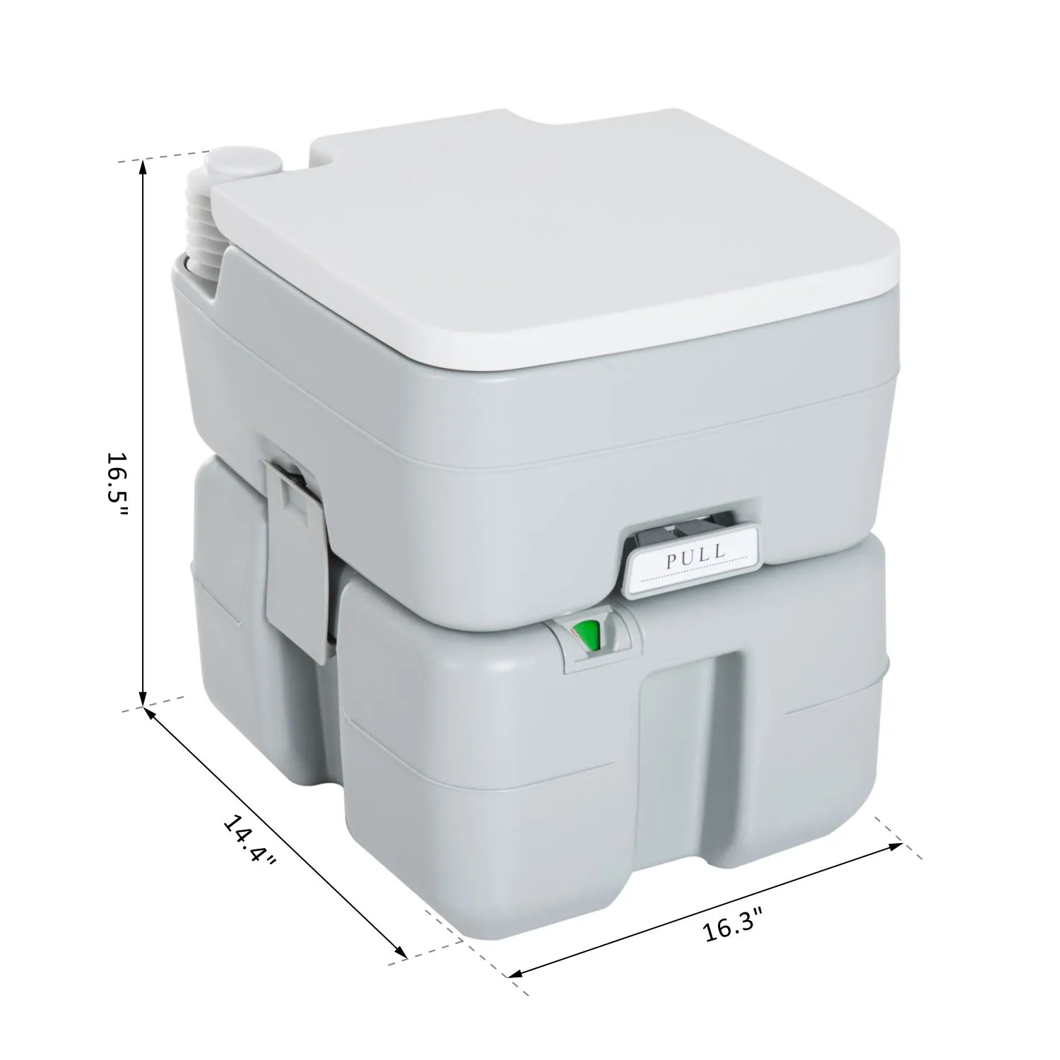 20L Outdoor Camping Portable Toilet - Grey