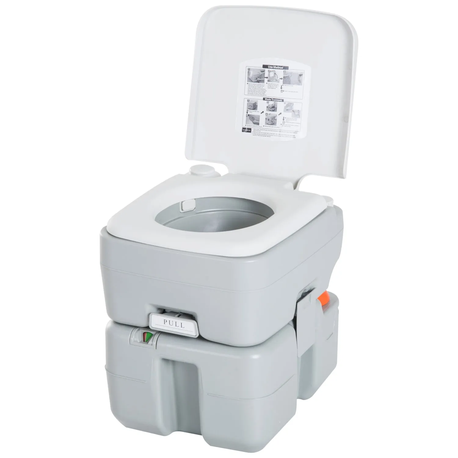 20L Outdoor Camping Portable Toilet - Grey