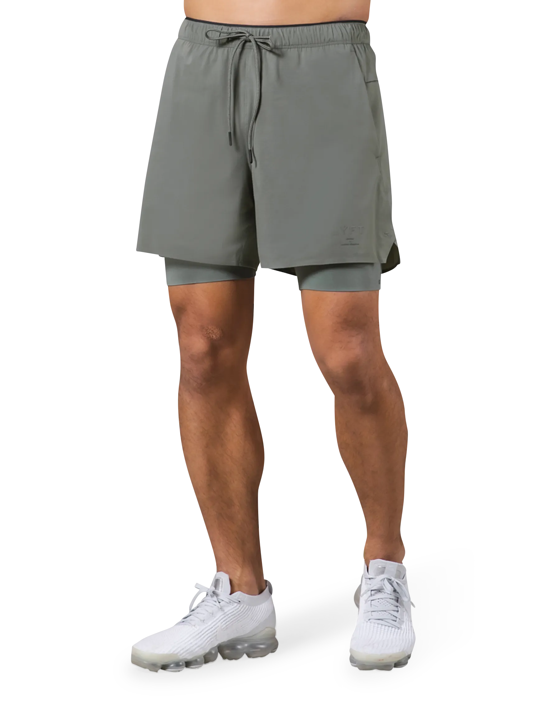 2Way Active Shorts With Leggings - Olive