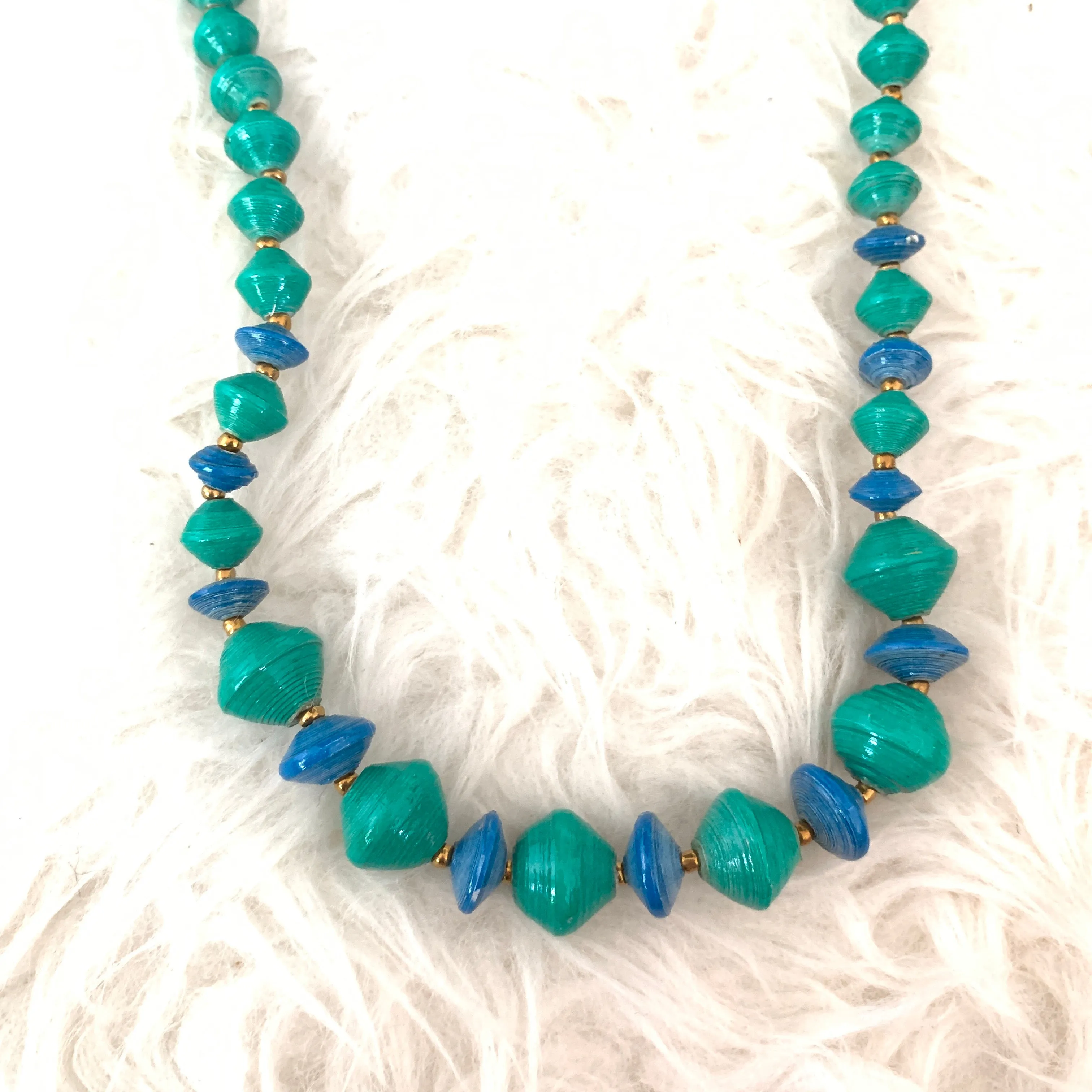 31 Bits Teal Single Strand Necklace