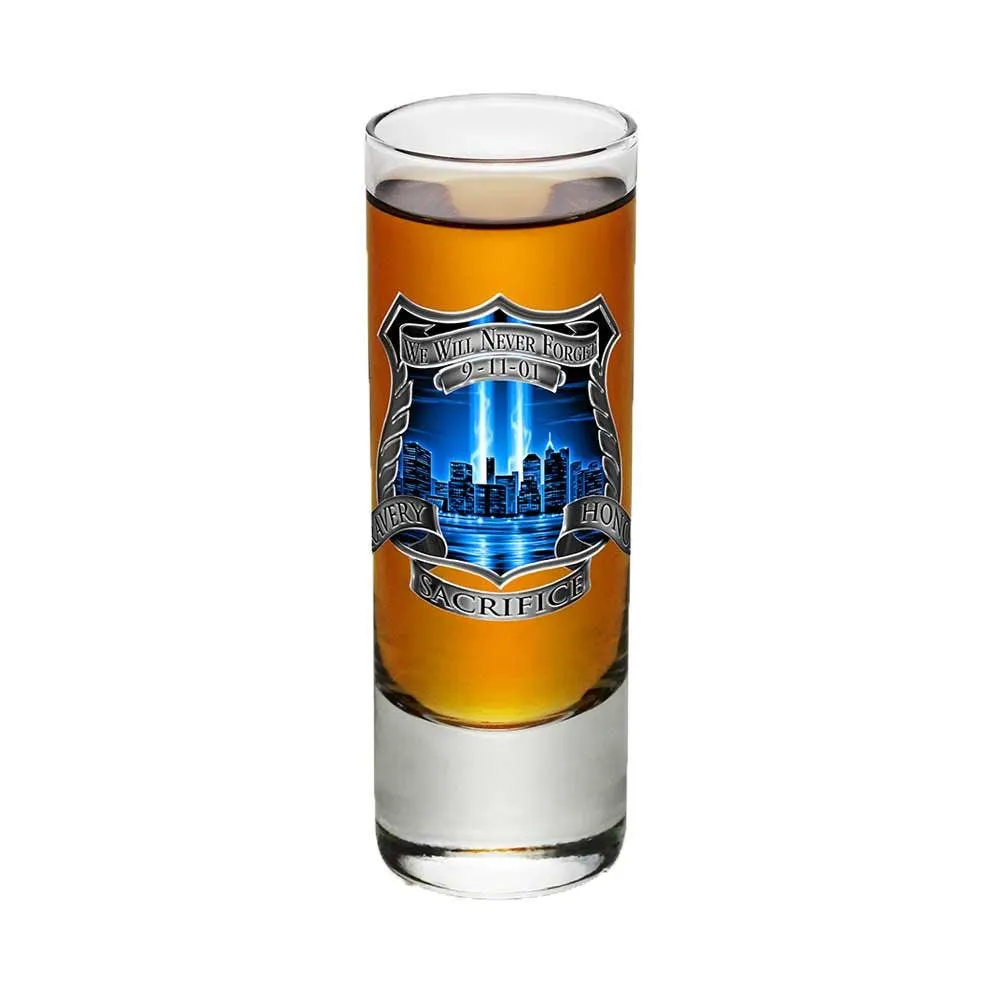 9/11 Police Blue Skies Shot Glasses