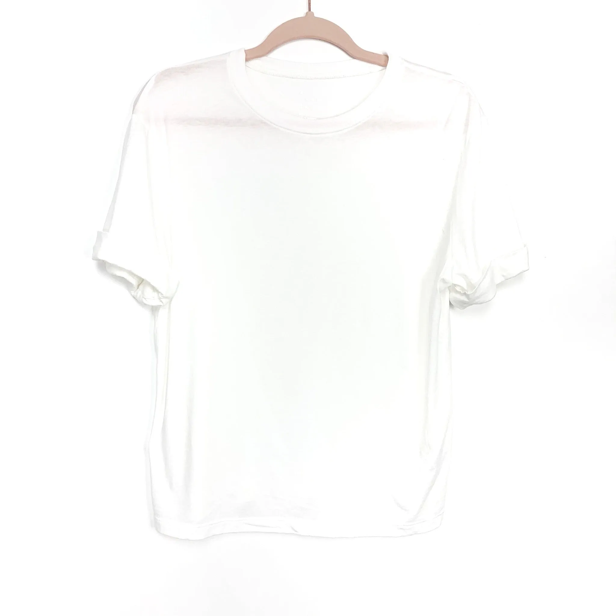 A New Day White Cuffed Sleeve Tee- Size M