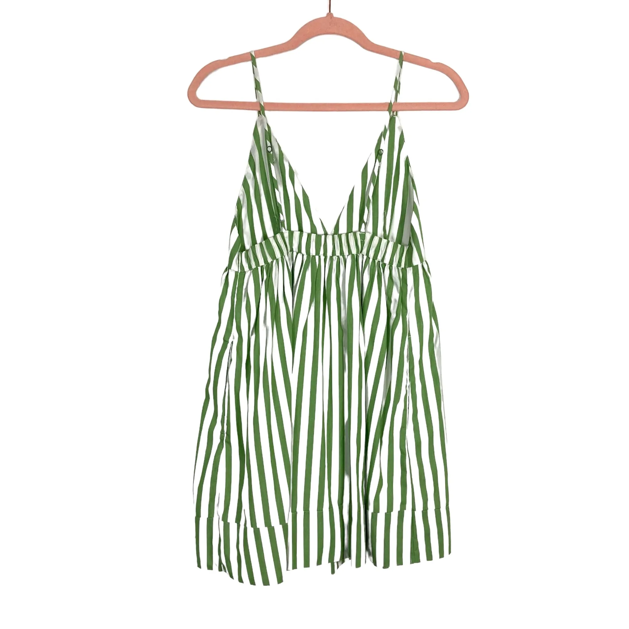 Abercrombie & Fitch Green/White Striped Babydoll Dress- Size S