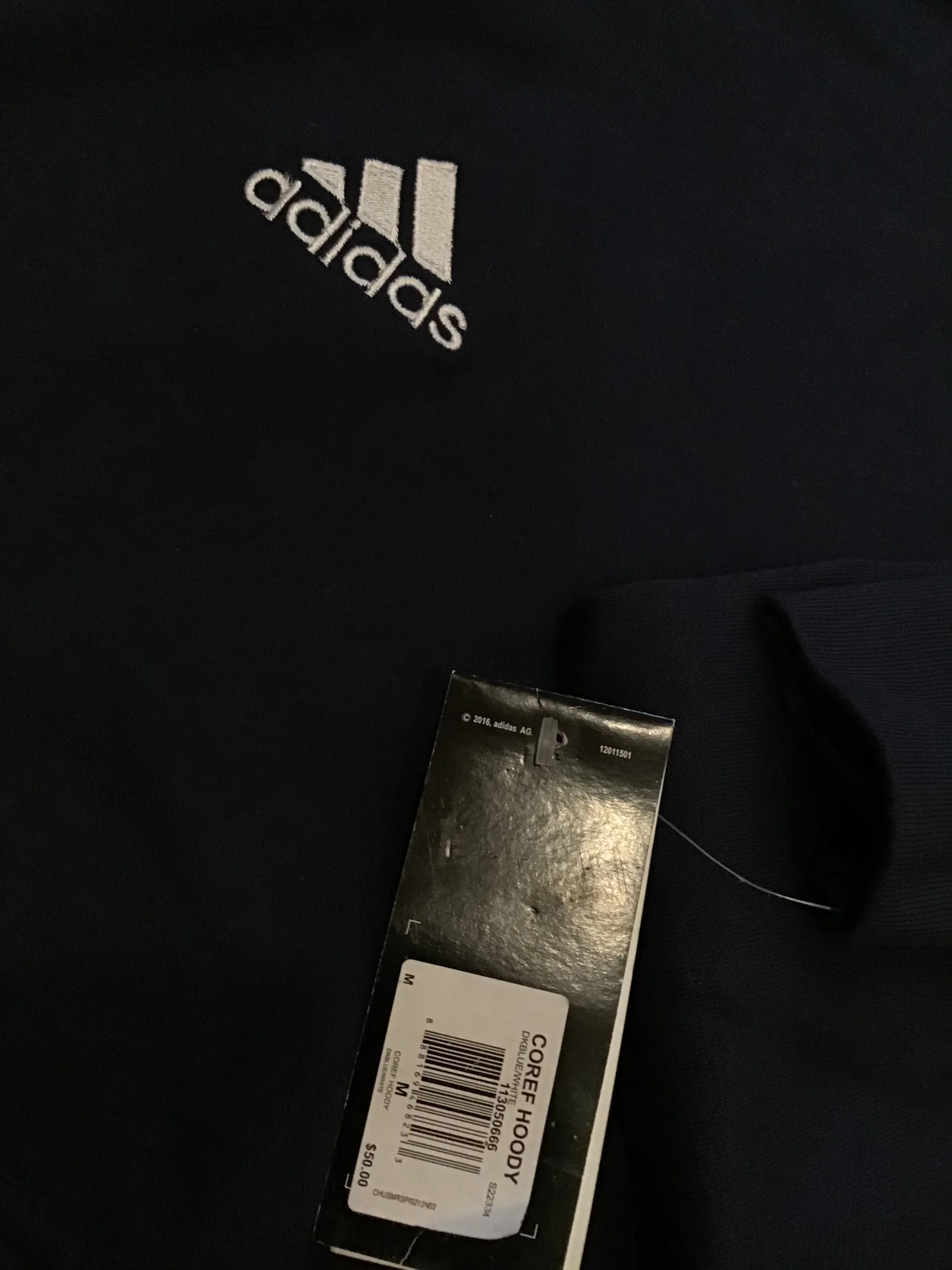 ADIDAS Hoodie Blue Hooded Sweatshirt Mens size Medium NWT Retail $50