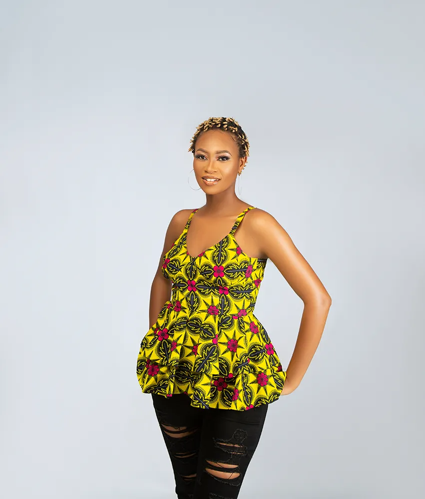 African Print Zahra Bustier Top