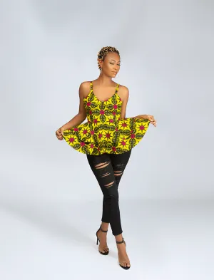 African Print Zahra Bustier Top