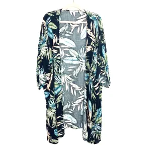 A.gain Black Palm Print Kimono- Size 1XL