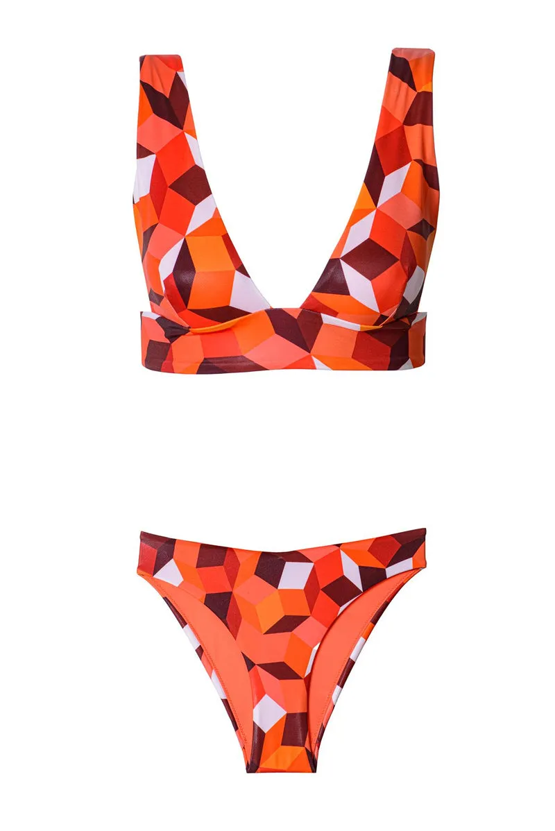 Amalfi Deep V Bikini Set Orange