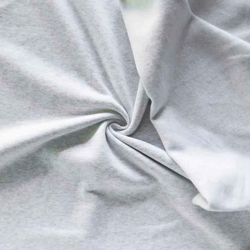 Ash Heather Grey Cotton Poly Sweatshirt Fleece Fabric