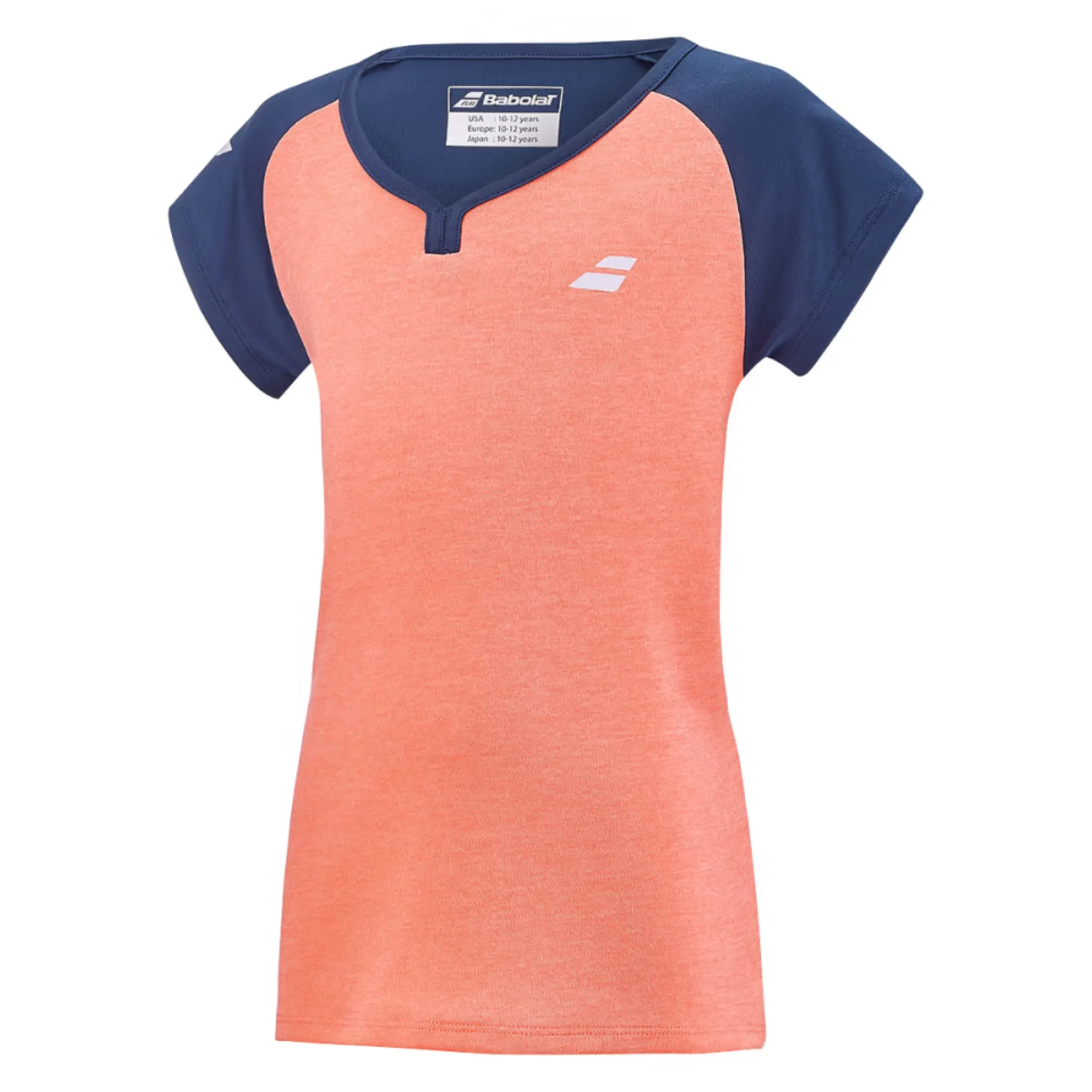 Babolat Play Cap Sleeve Girl Top - Fluo Strike/Estate Blue