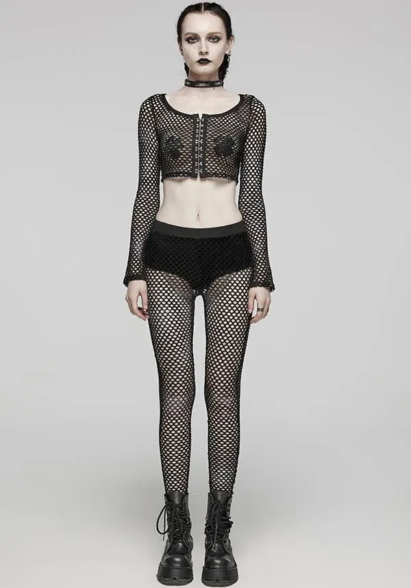 Badriyah Fishnet [Black] | CROP TOP