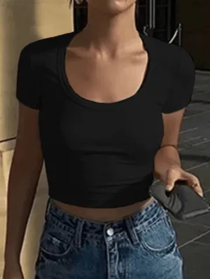 BerryBetty - Basic Crew Crop Top