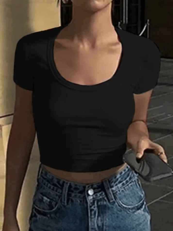 BerryBetty - Basic Crew Crop Top