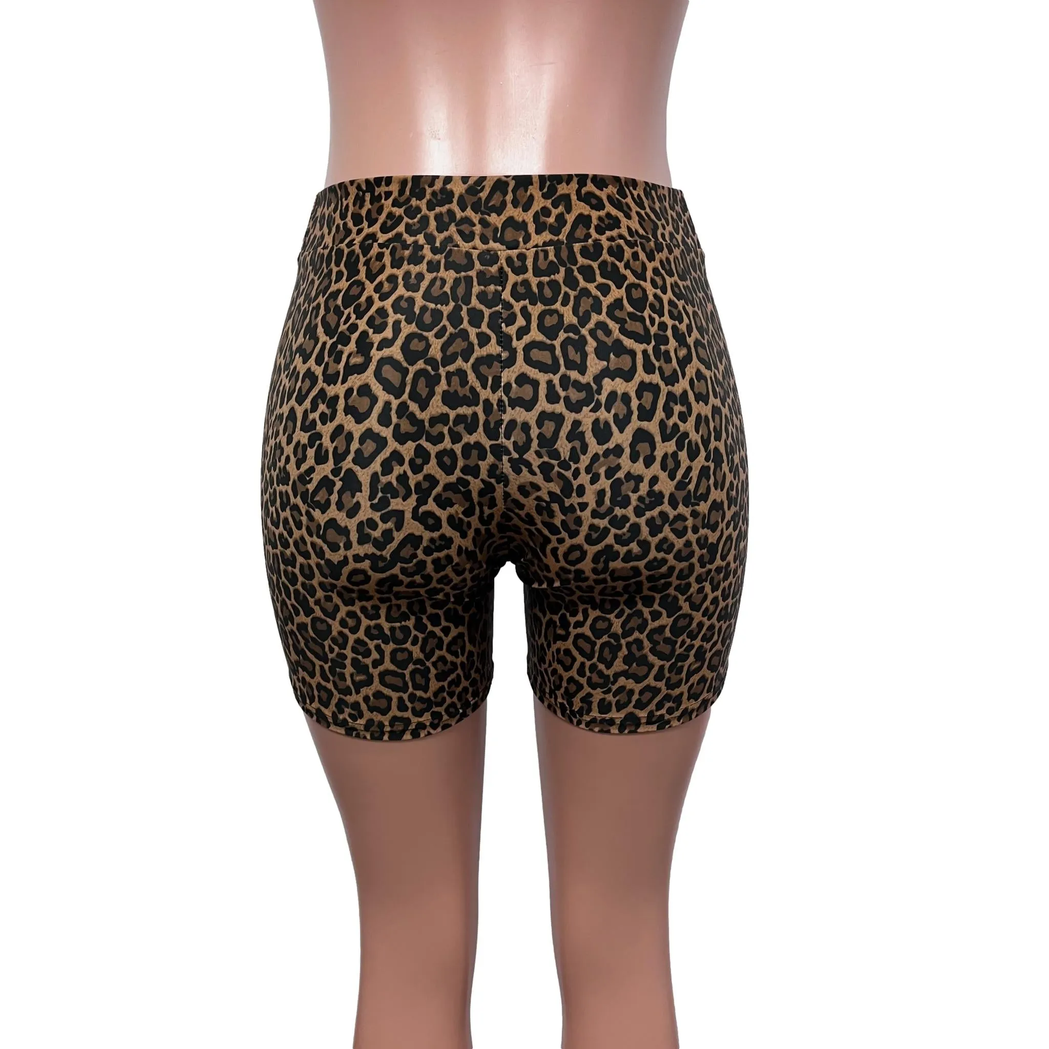 Biker Shorts in New Leopard Spandex | Animal Print - Choose Low, Mid, or High-Waist