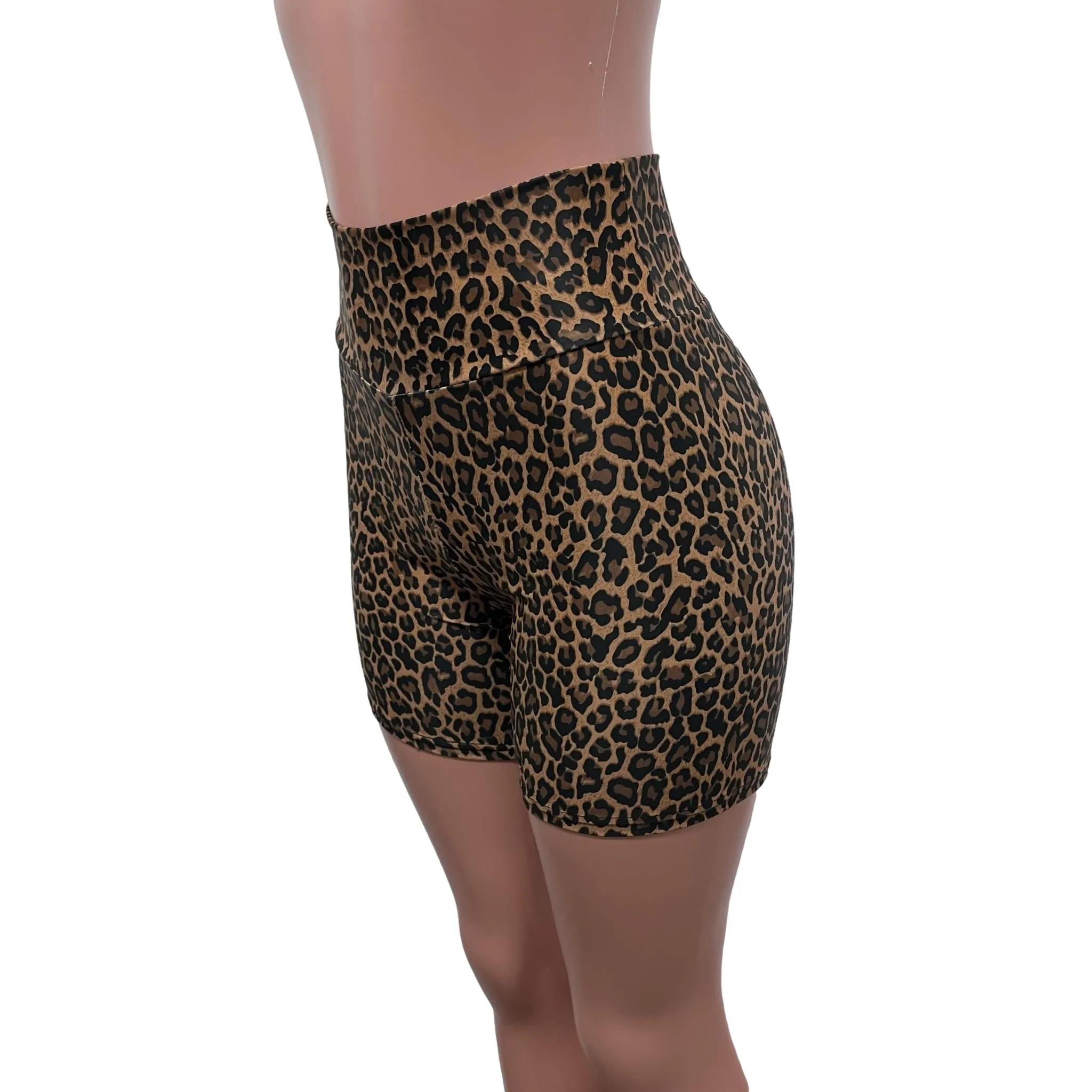 Biker Shorts in New Leopard Spandex | Animal Print - Choose Low, Mid, or High-Waist