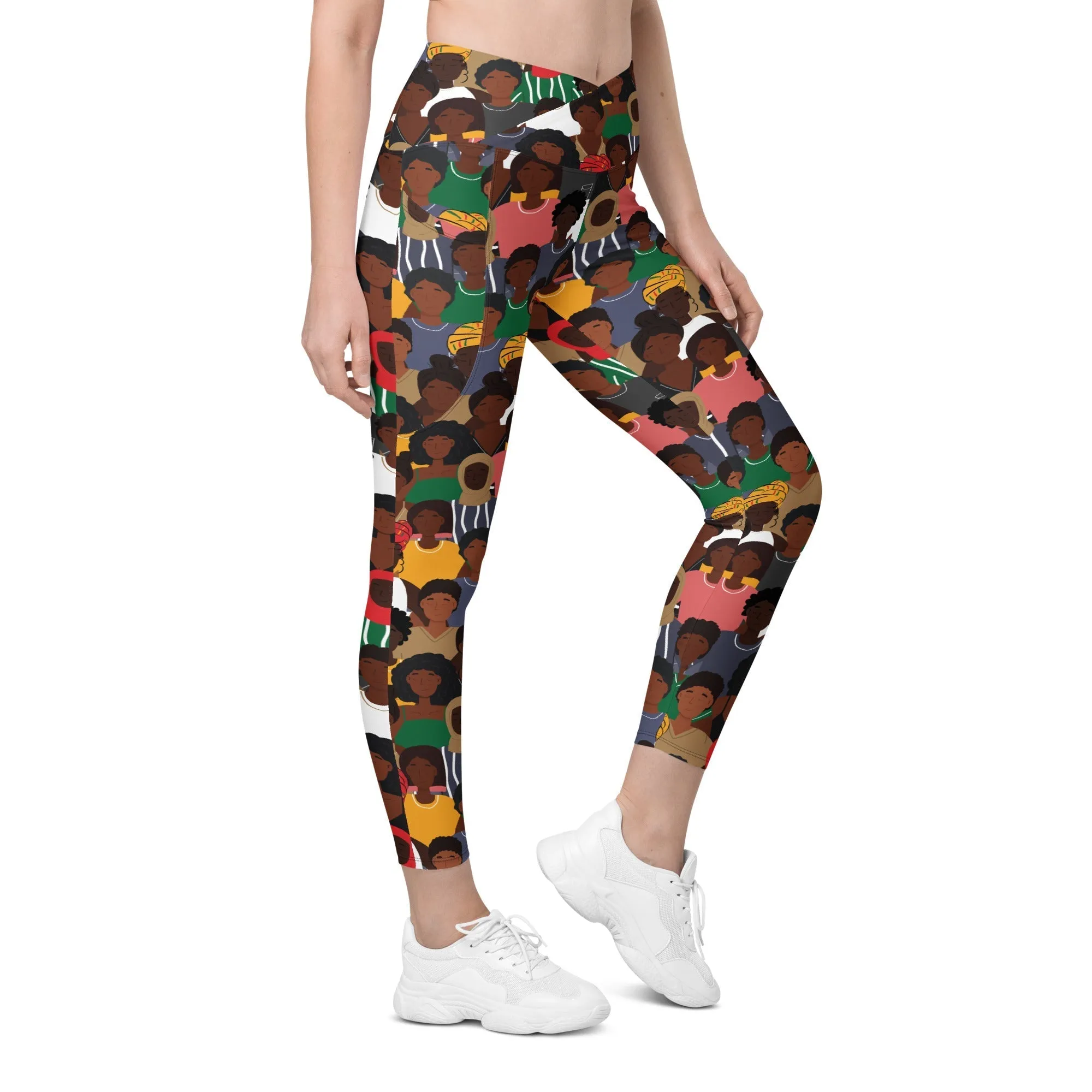 Black History Celebration Crossover Leggings With Pockets