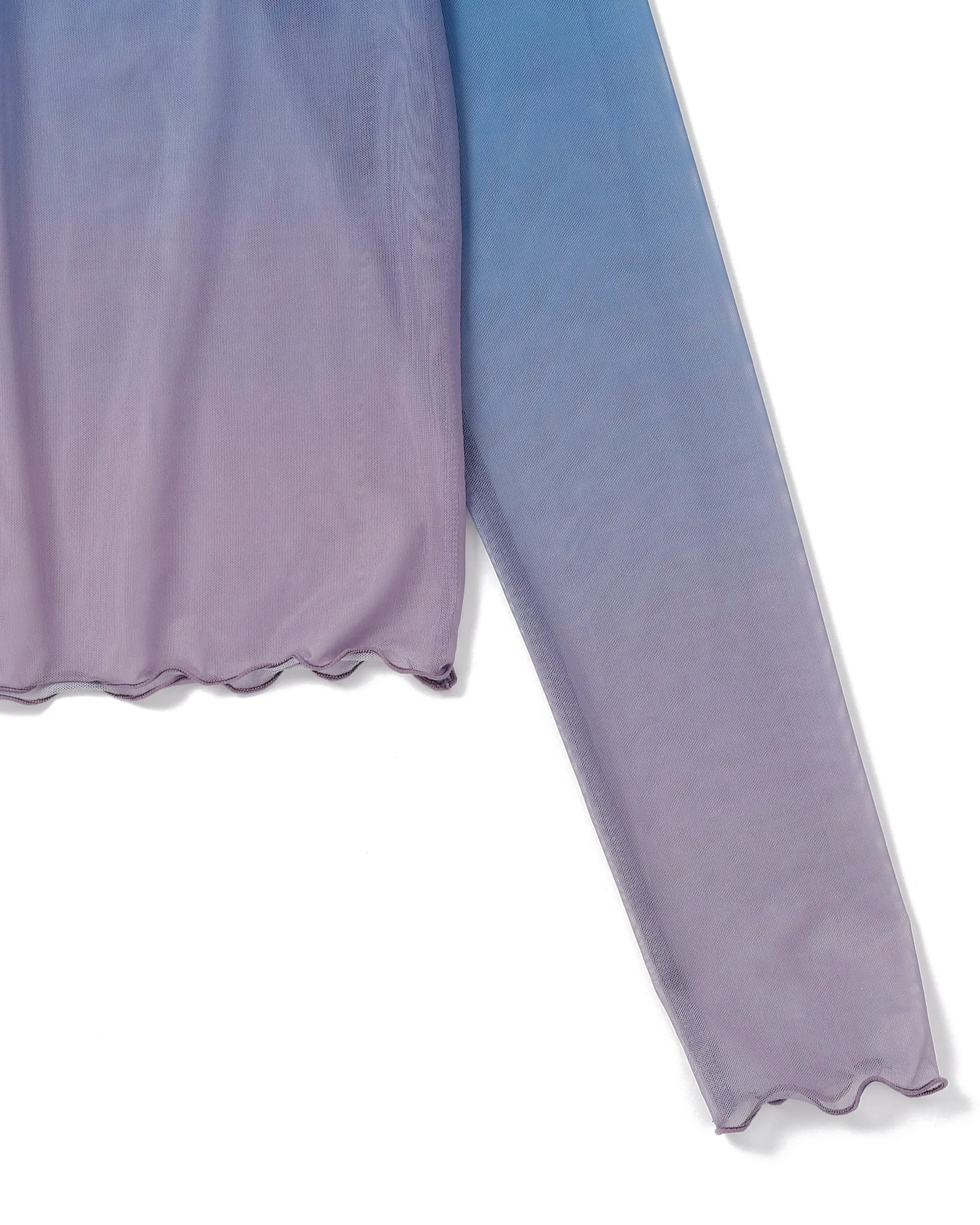 Blue hour gradation see-through tops