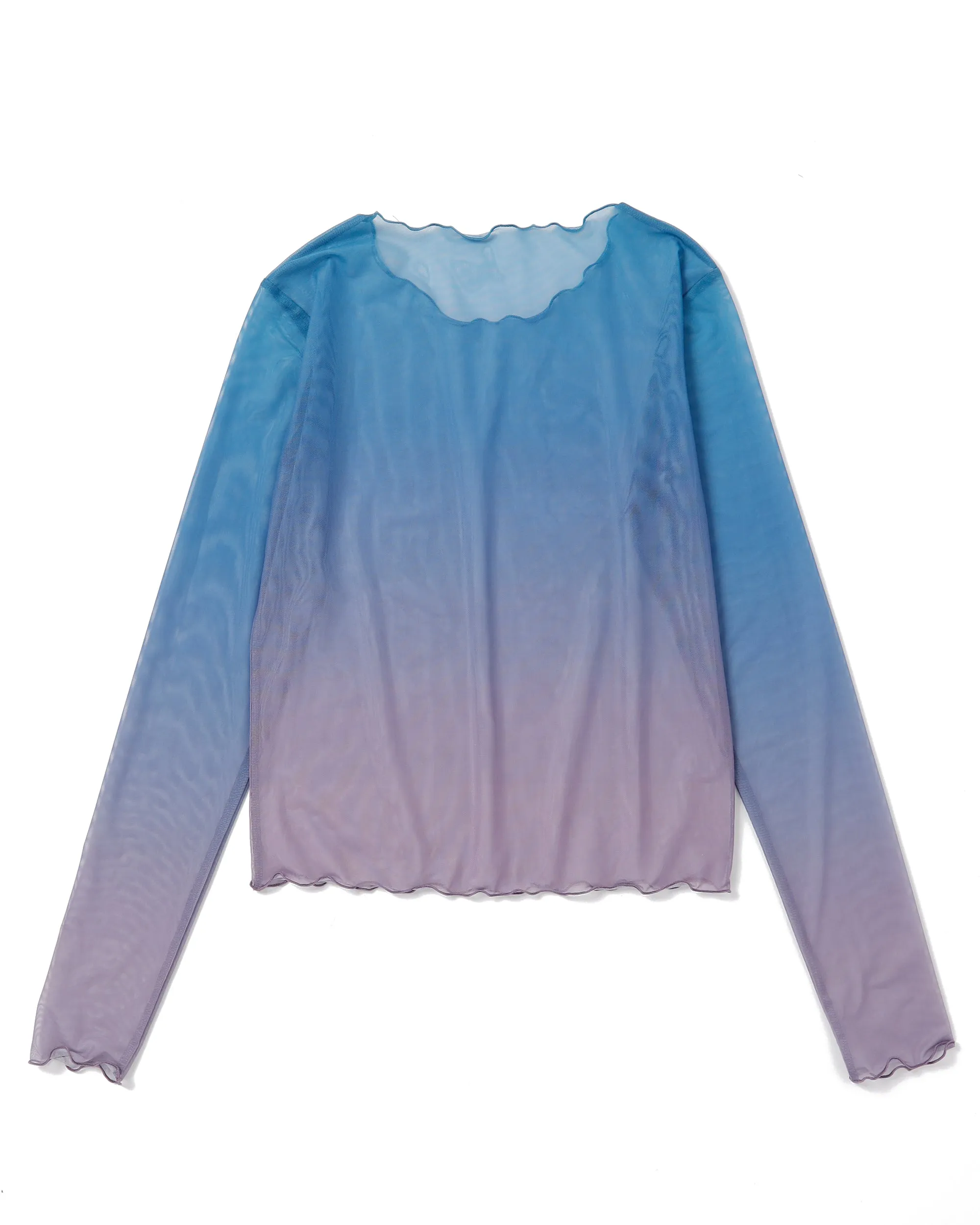 Blue hour gradation see-through tops