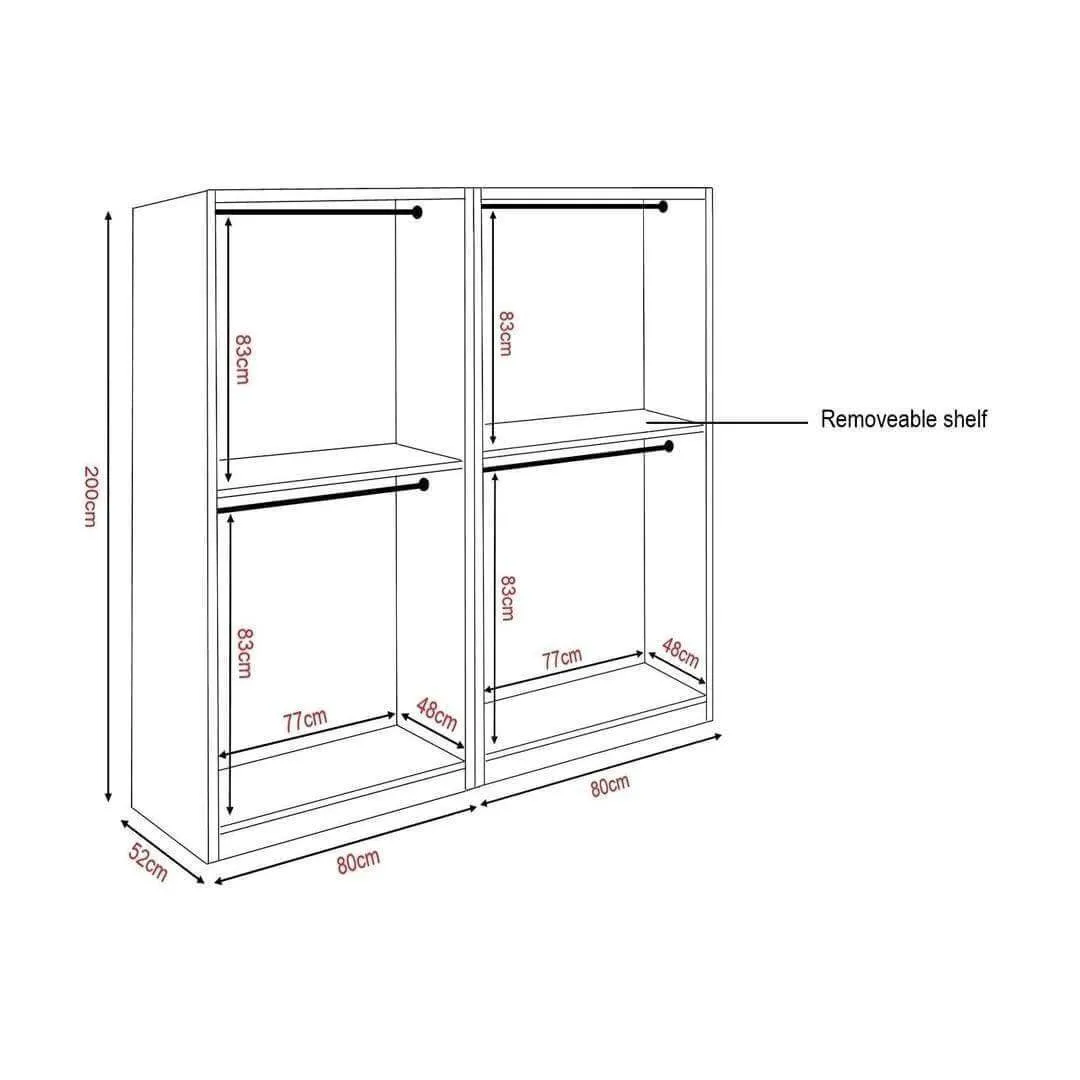 Borese Mirror 4 Open Door Wardrobe