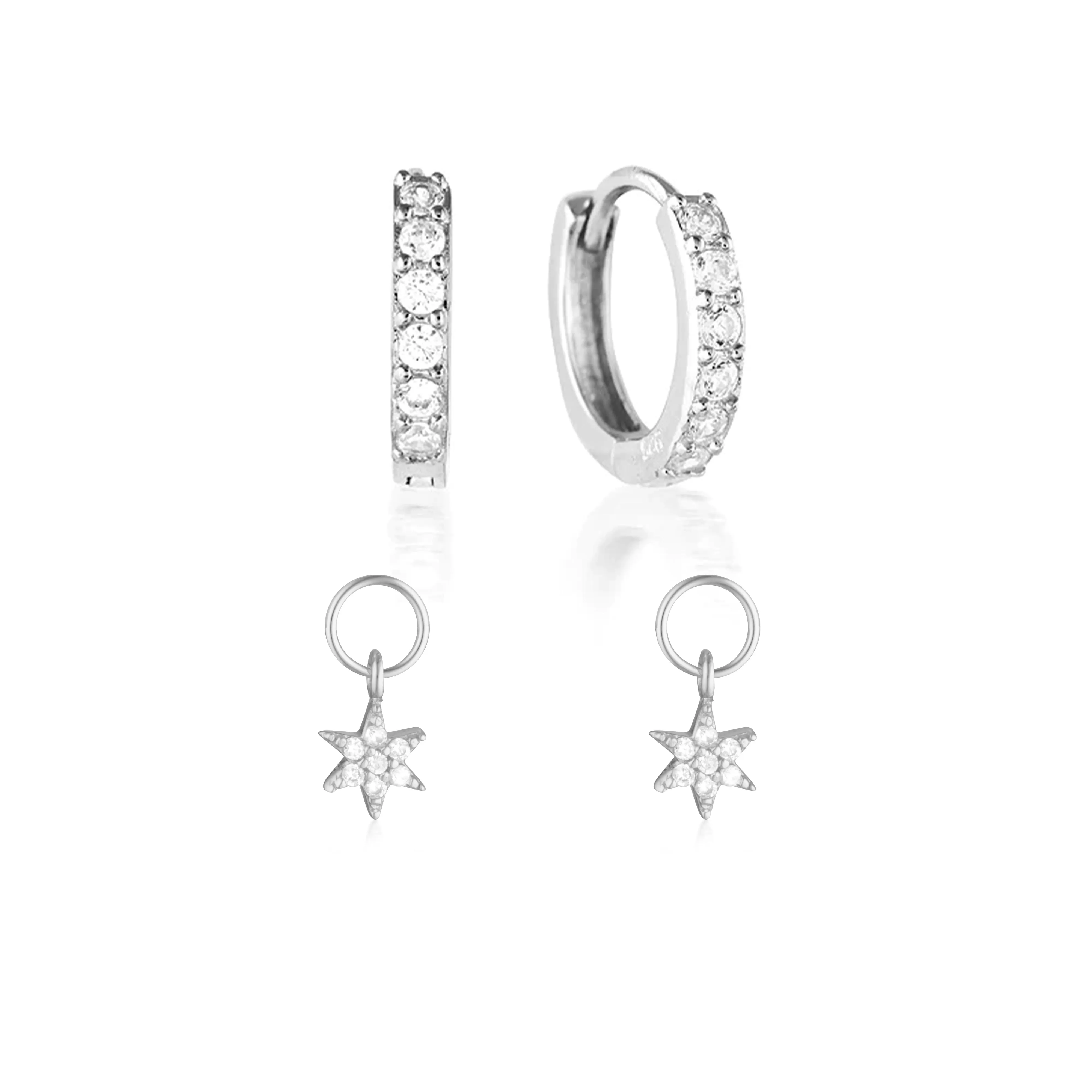 Build Your Earring Set Jet Silver