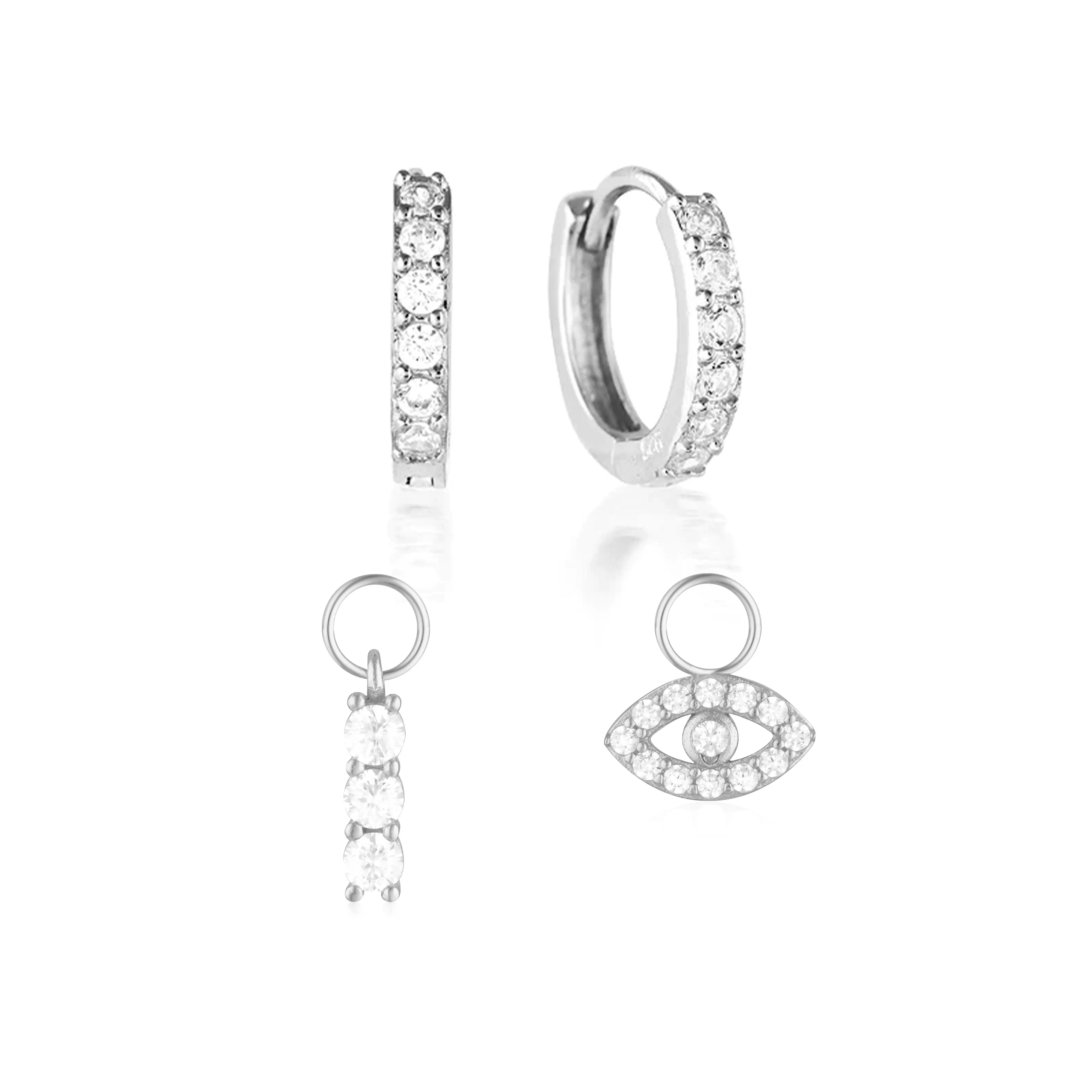 Build Your Earring Set Jet Silver