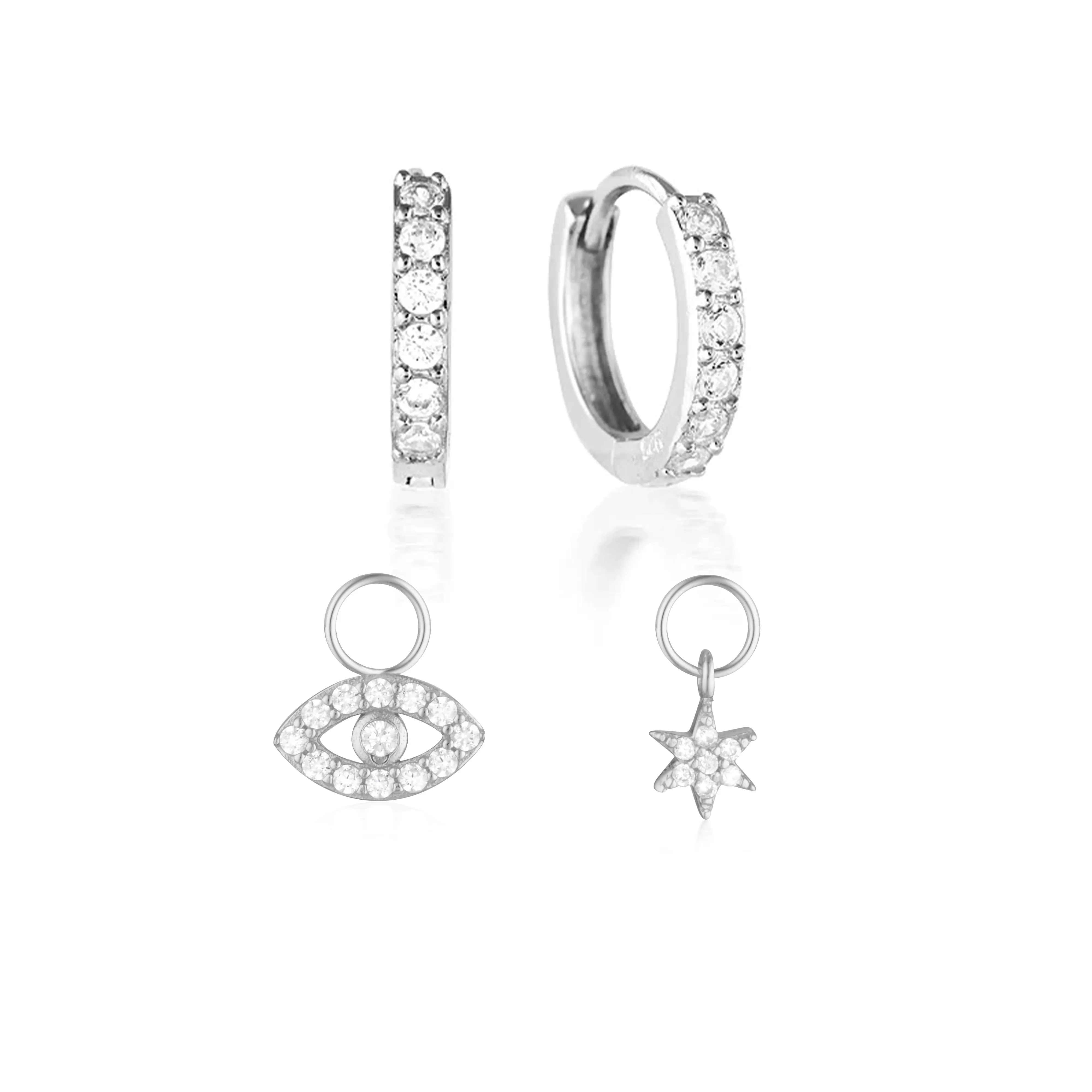 Build Your Earring Set Jet Silver