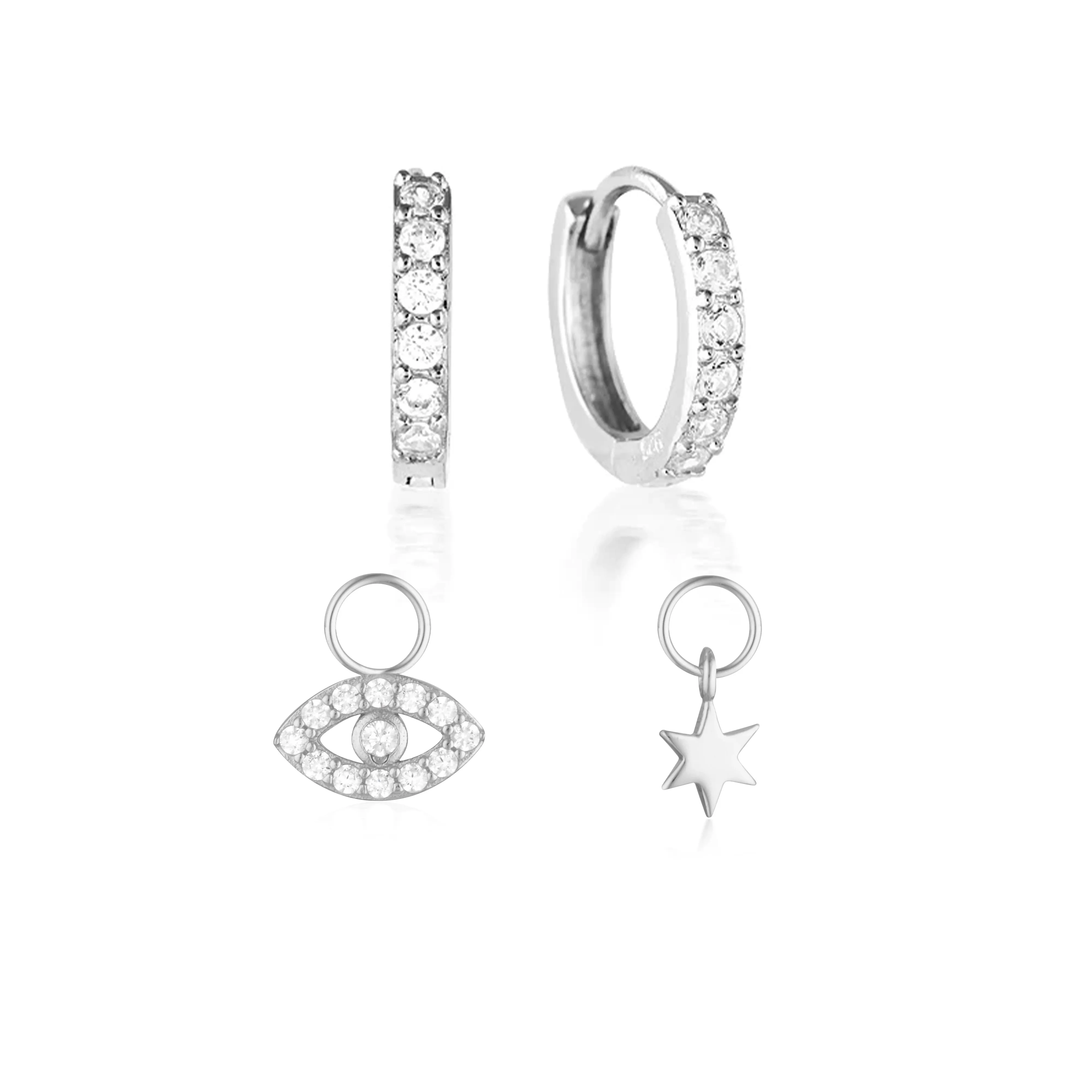 Build Your Earring Set Jet Silver