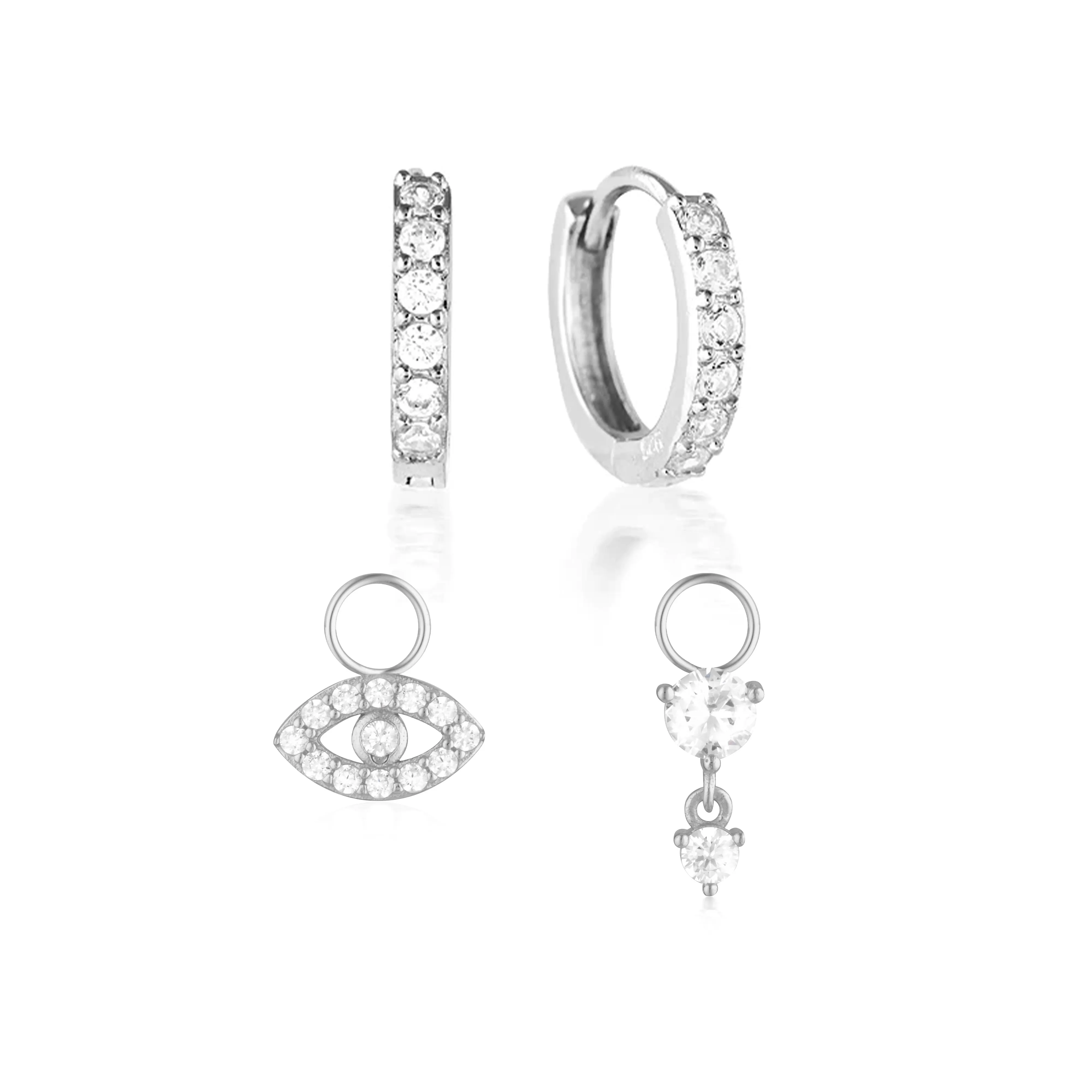 Build Your Earring Set Jet Silver