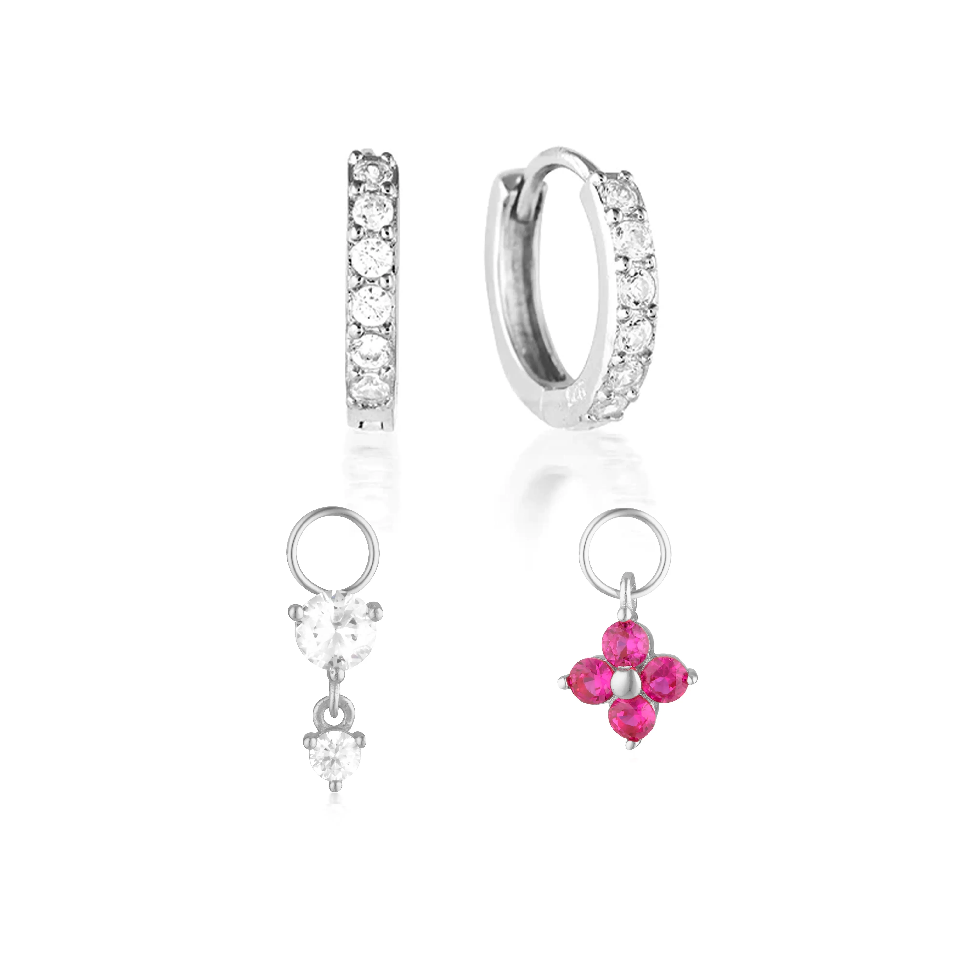 Build Your Earring Set Jet Silver