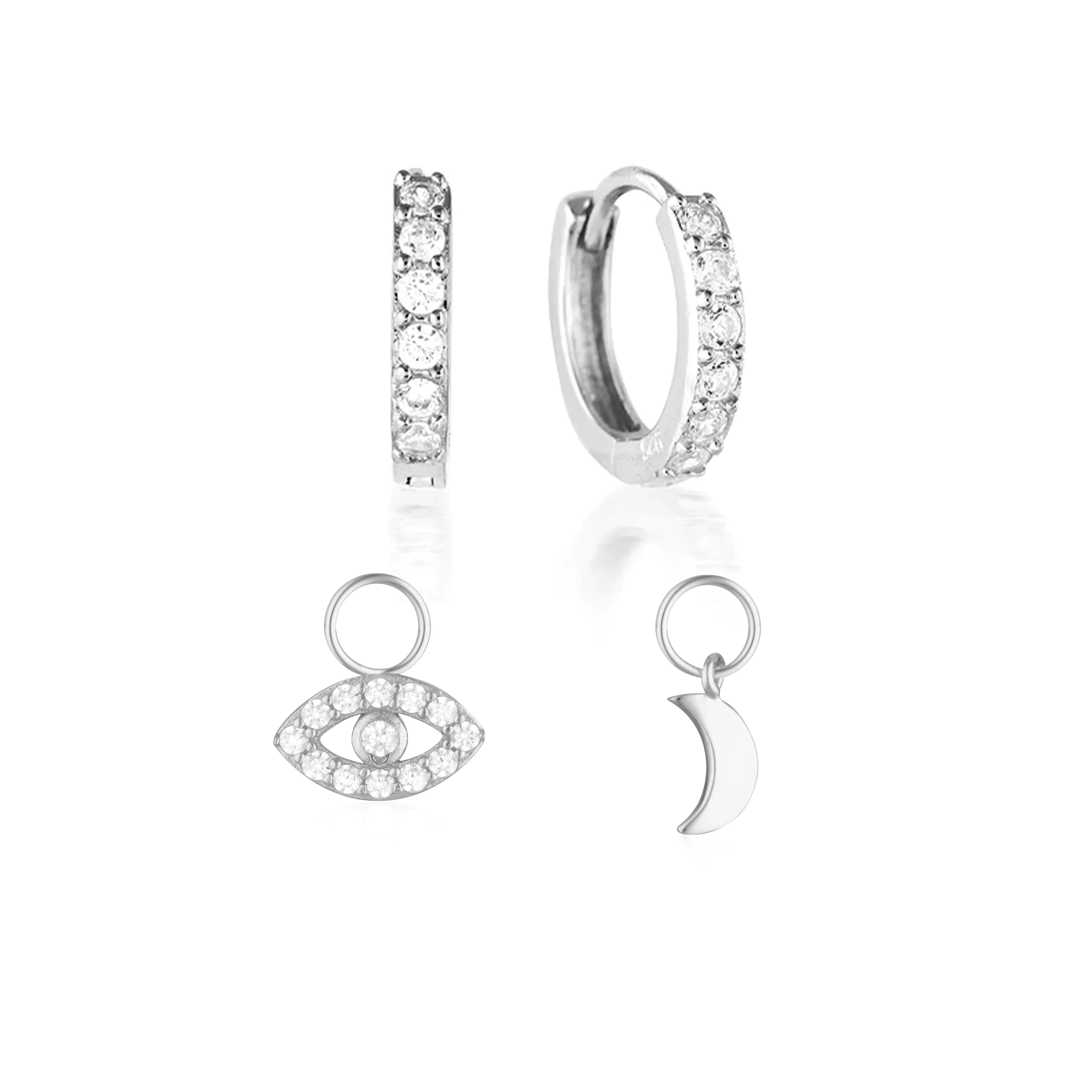 Build Your Earring Set Jet Silver