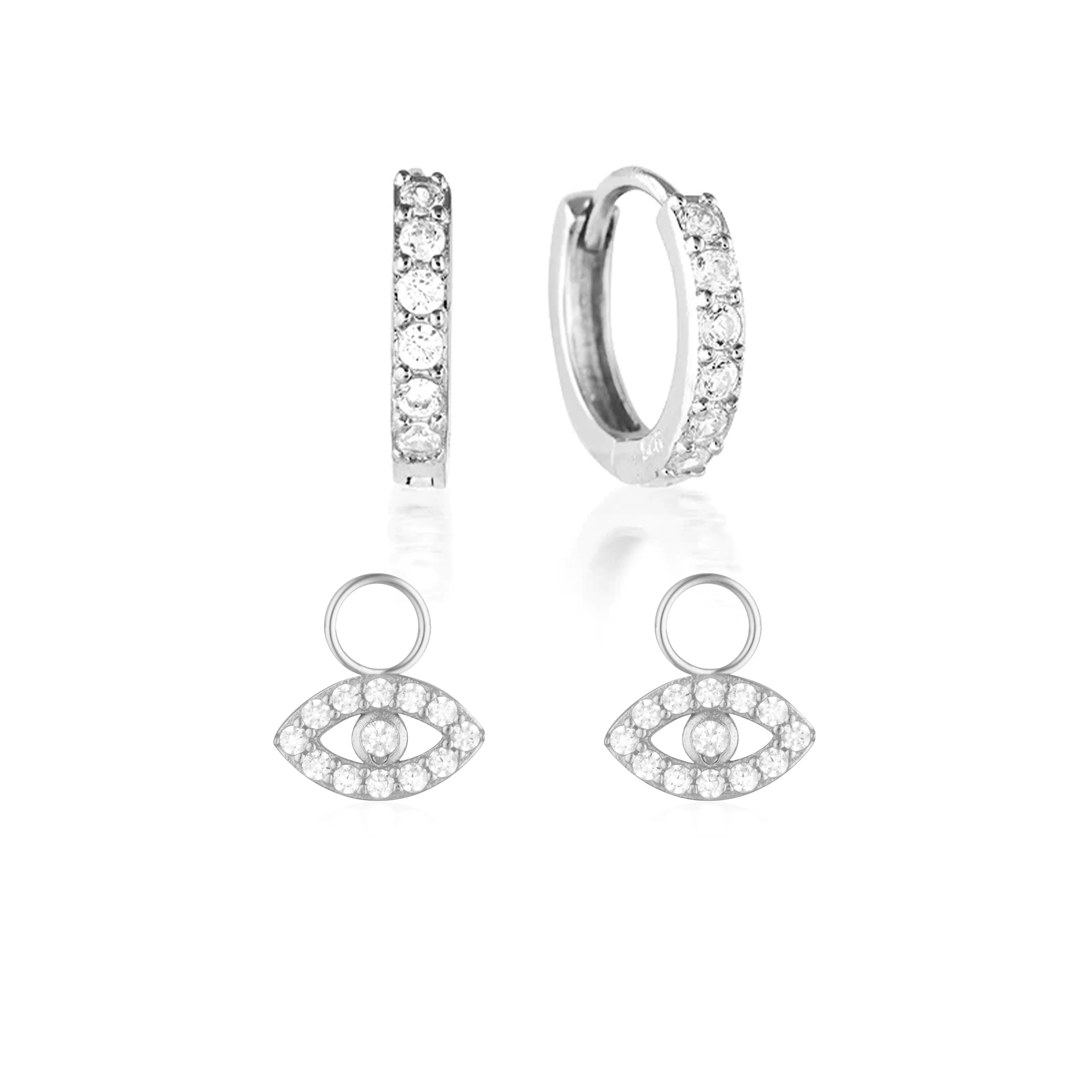 Build Your Earring Set Jet Silver