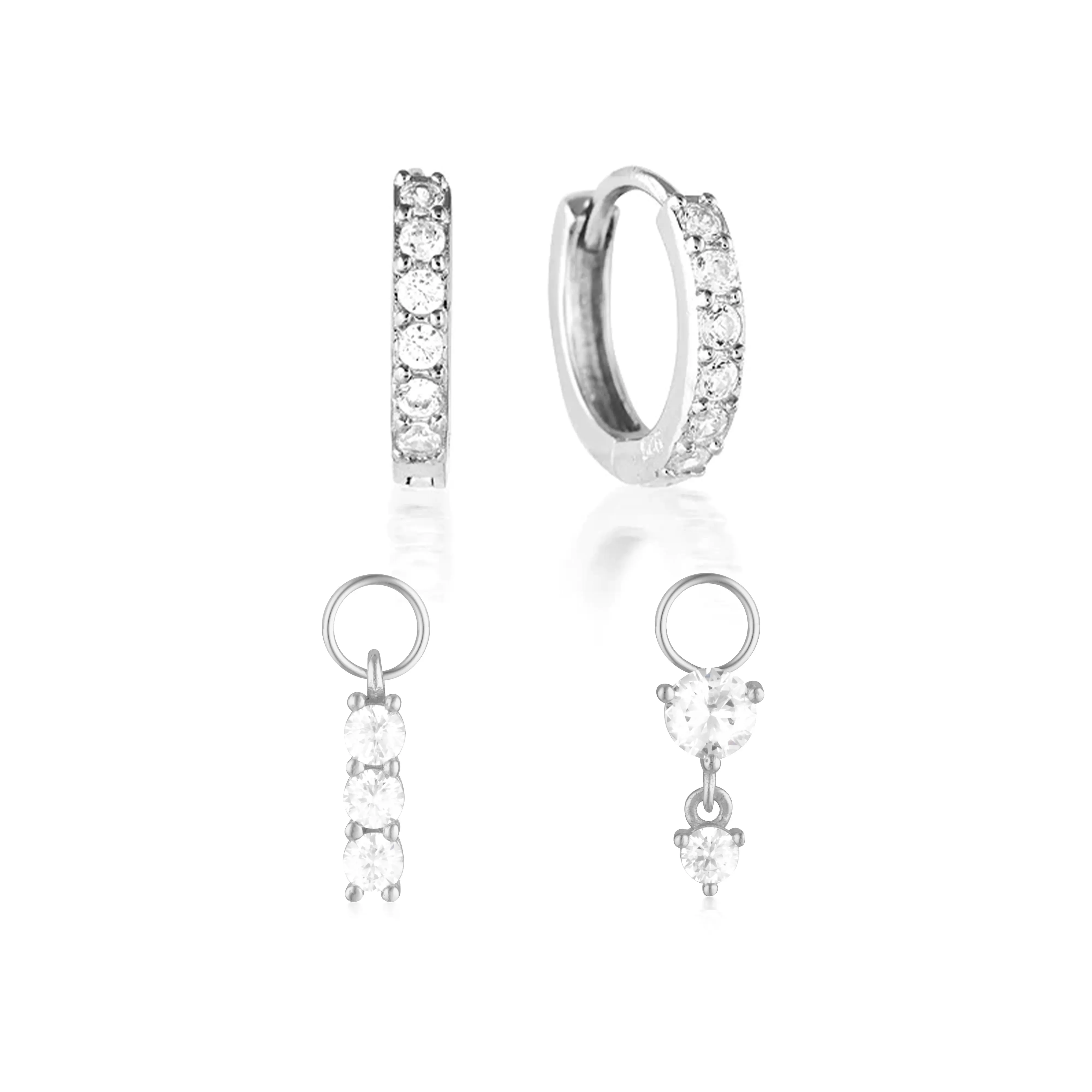 Build Your Earring Set Jet Silver