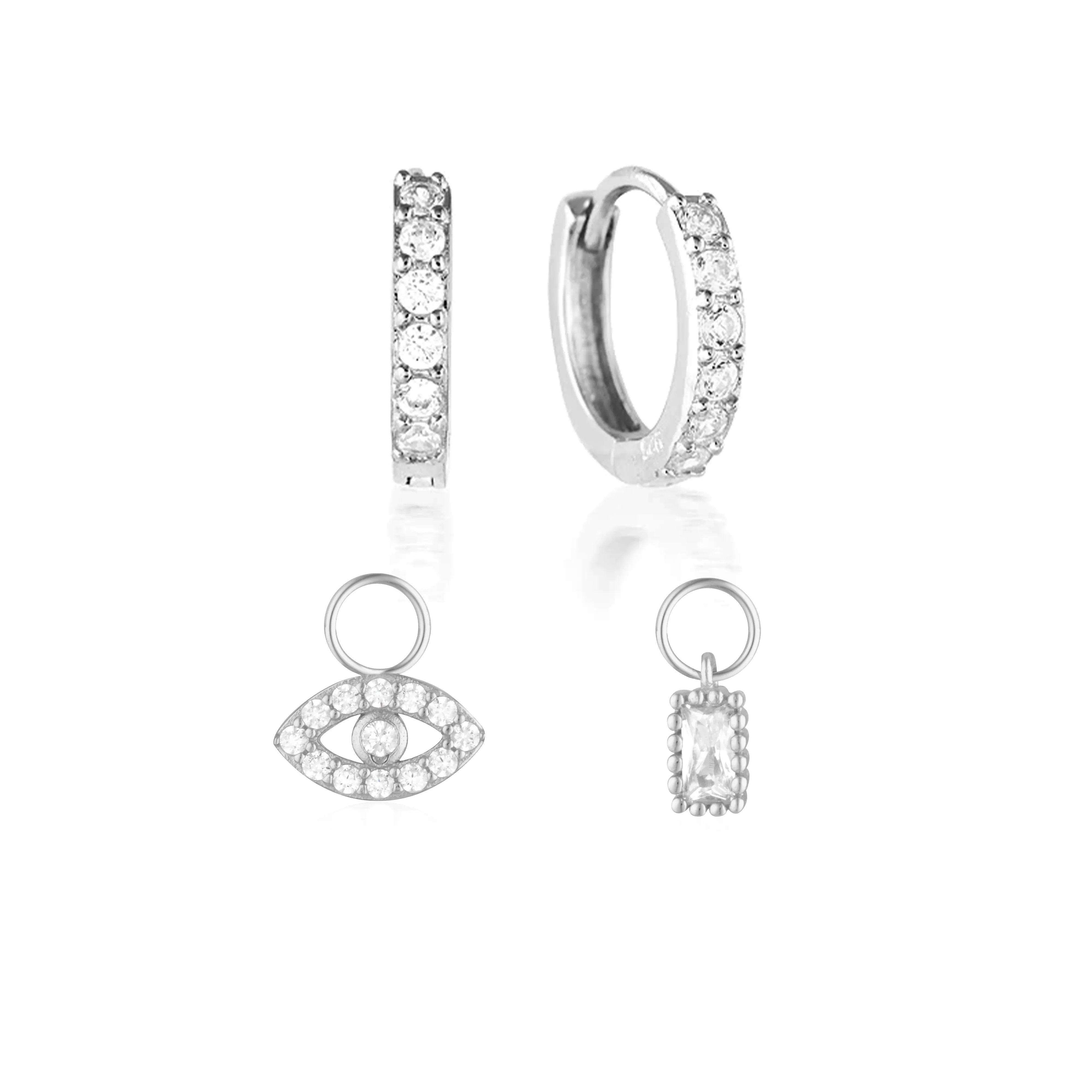 Build Your Earring Set Jet Silver