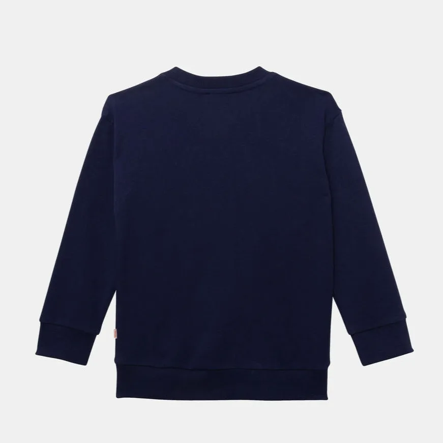 Catimini Kids DROIT Logo Cotton Sweatshirts - Navy