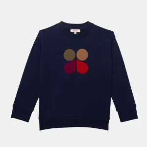 Catimini Kids DROIT Logo Cotton Sweatshirts - Navy