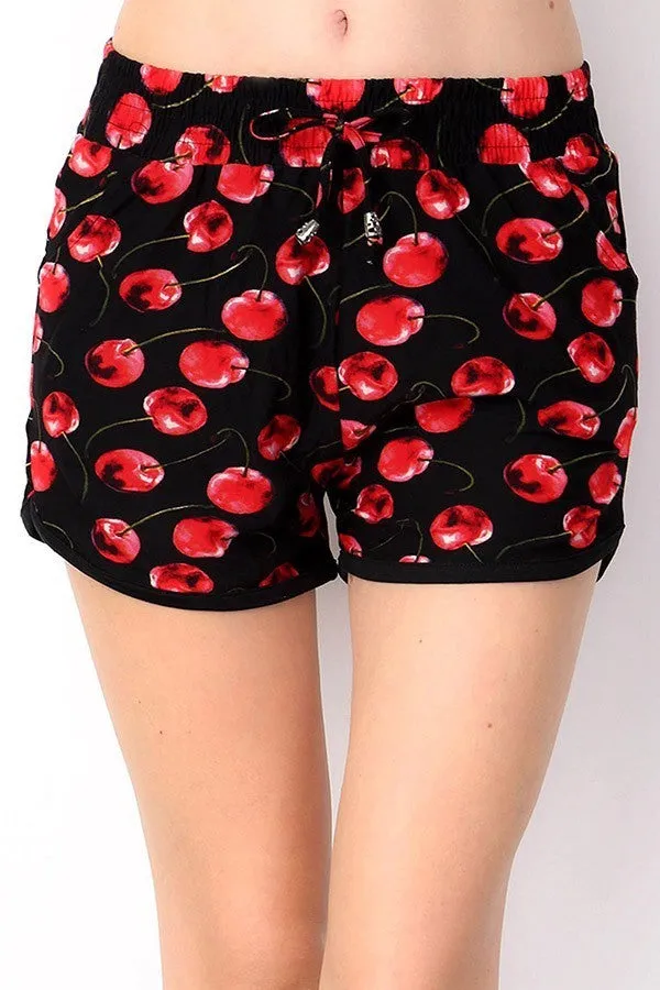 Cherry Print Shorts