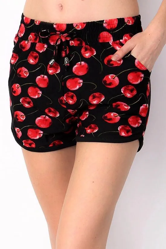 Cherry Print Shorts