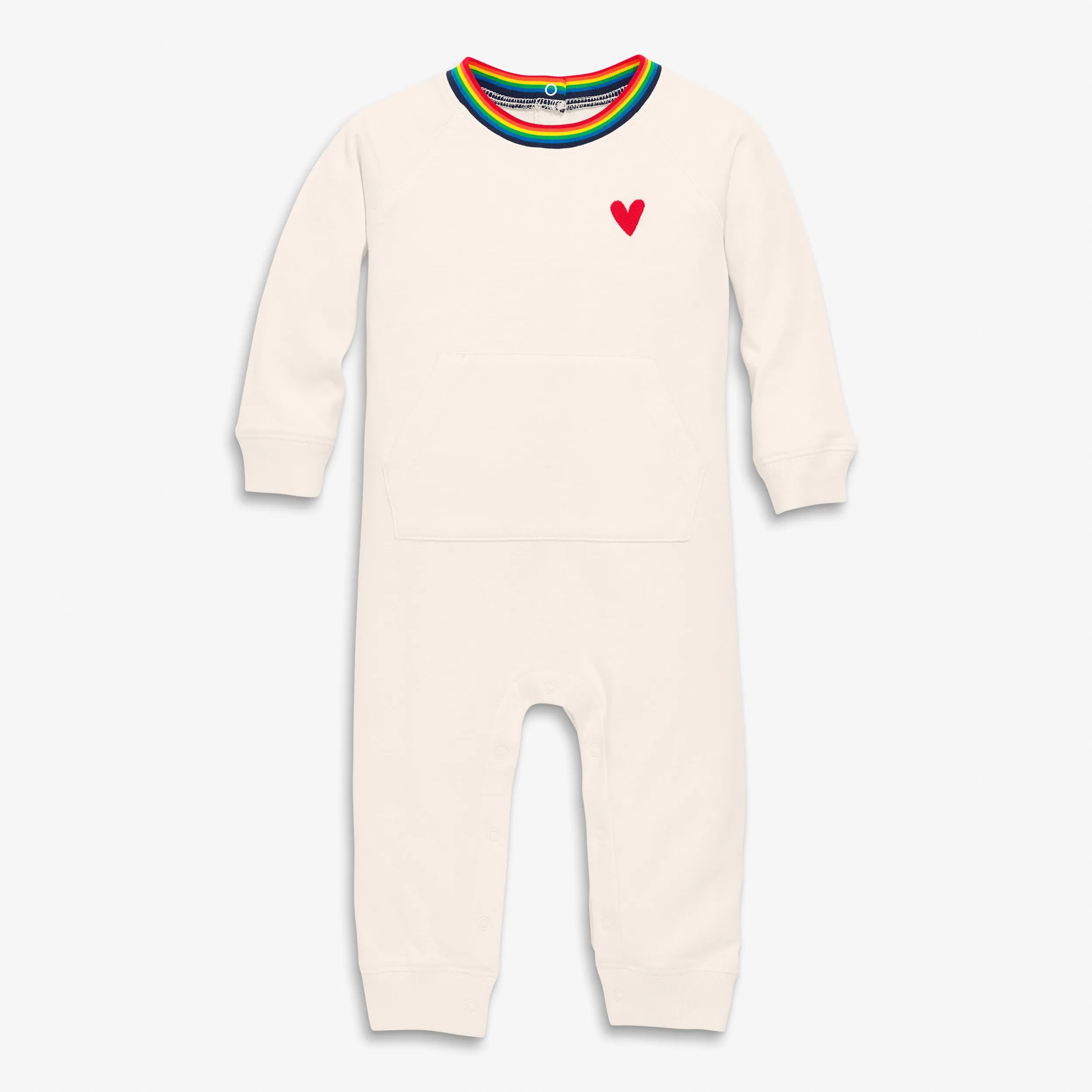 Clearance baby lightweight sweatshirt romper with embroidered heart