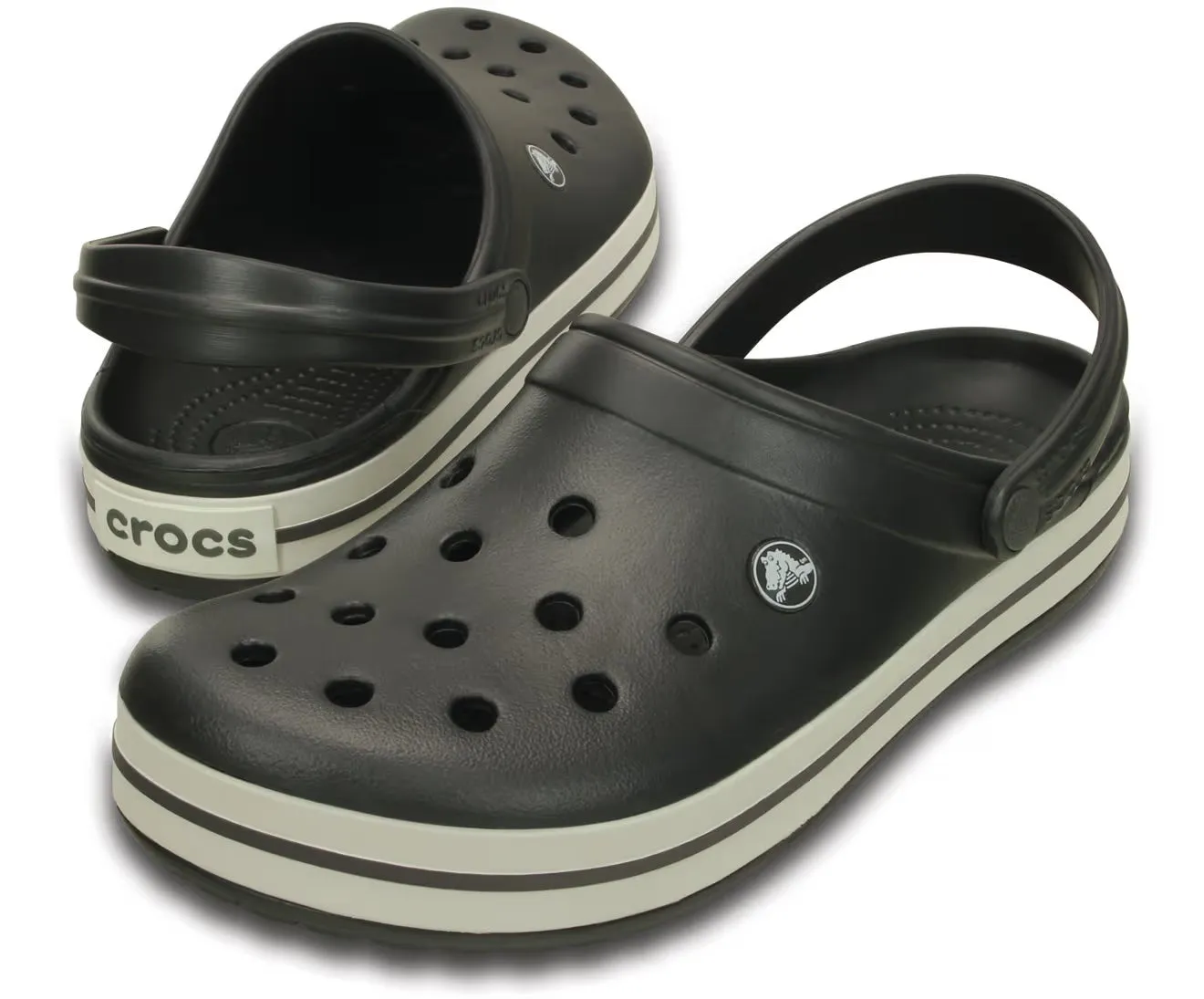 Crocs Mens/Women's Black/Charcoal Crocband 2.5 Sandals