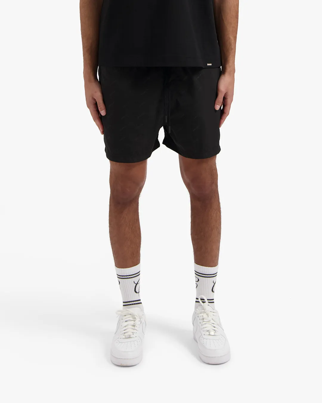 CROYEZ ALLOVER SWIM SHORTS - BLACK