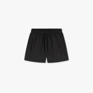 CROYEZ ALLOVER SWIM SHORTS - BLACK