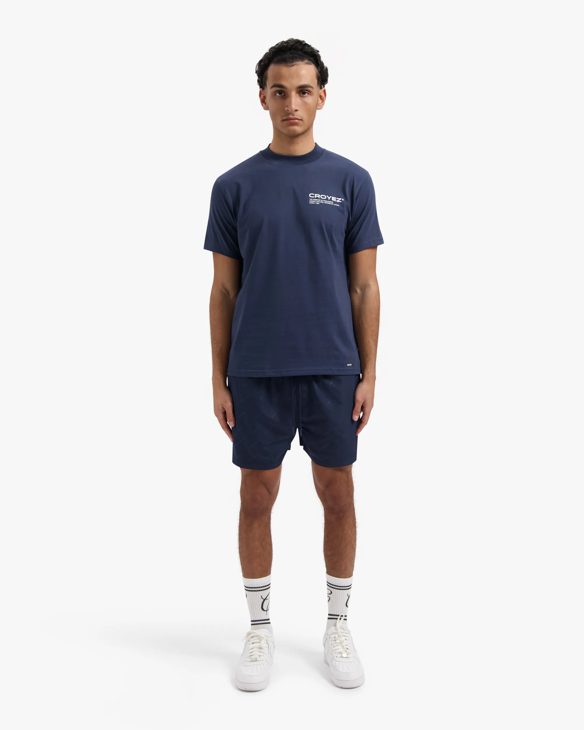 CROYEZ ALLOVER SWIM SHORTS - NAVY