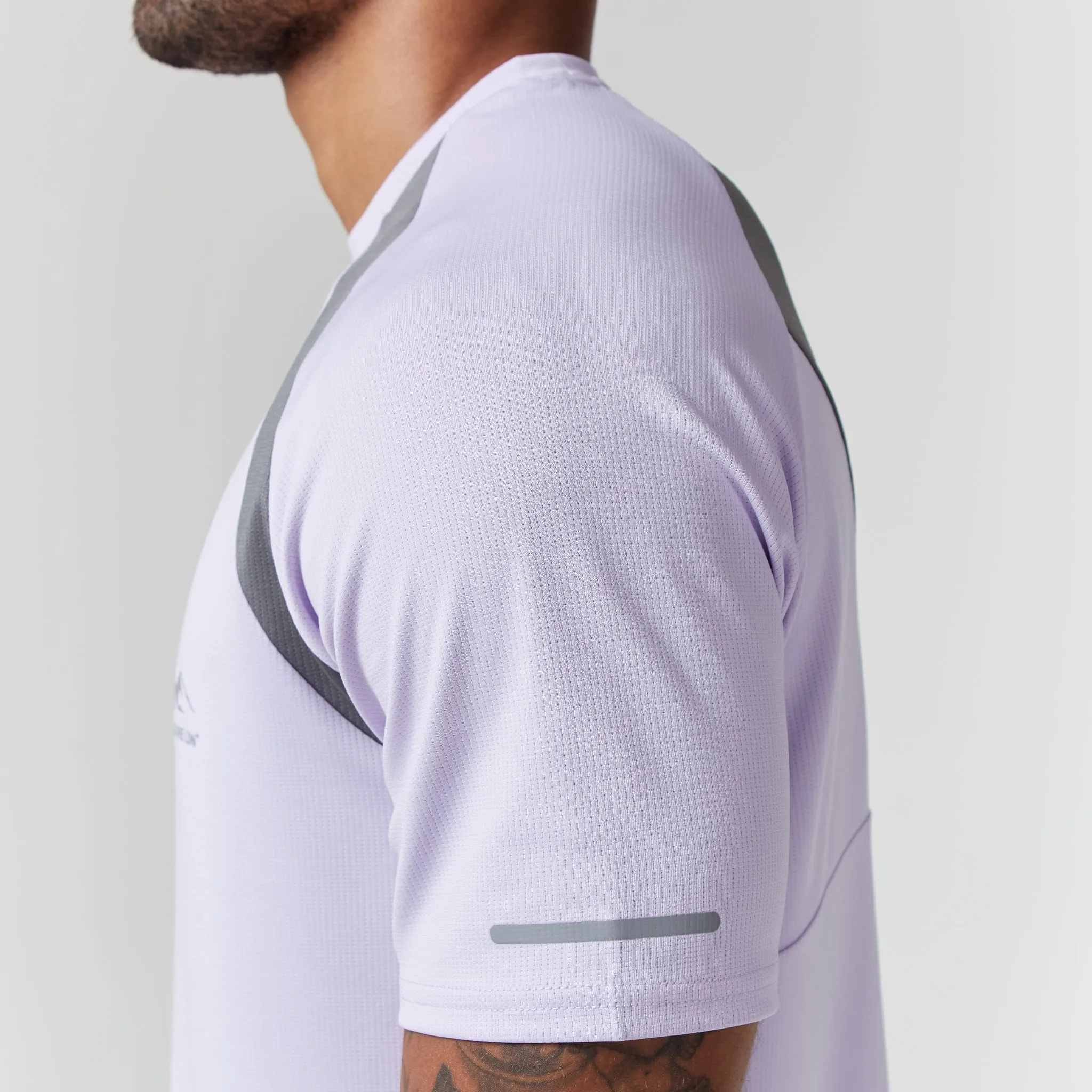 Cut & Sew Stripe Training Twinset | Lilac Mid Grey