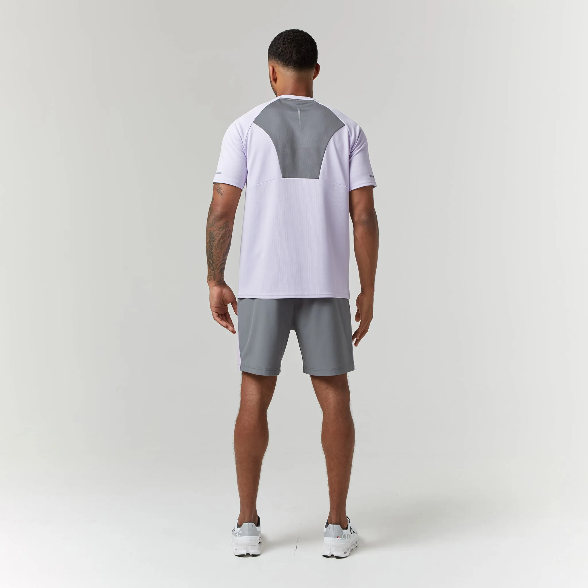 Cut & Sew Stripe Training Twinset | Lilac Mid Grey