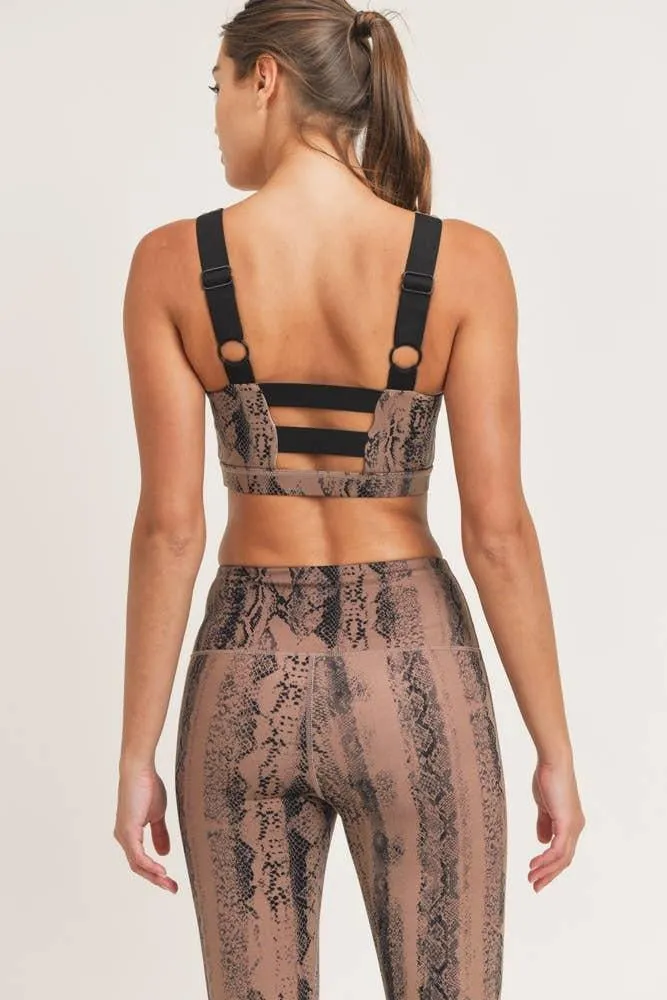 Dark Serpentine Snake Print High Waist Workout Set